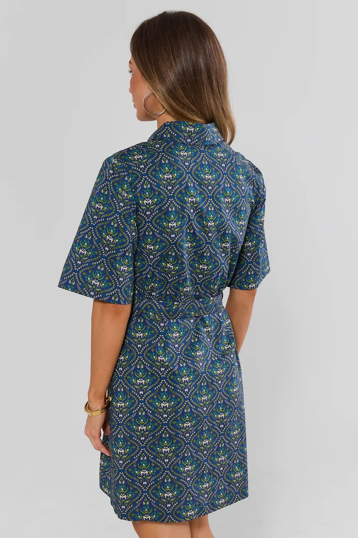 Allison Navy Printed Short Dress
