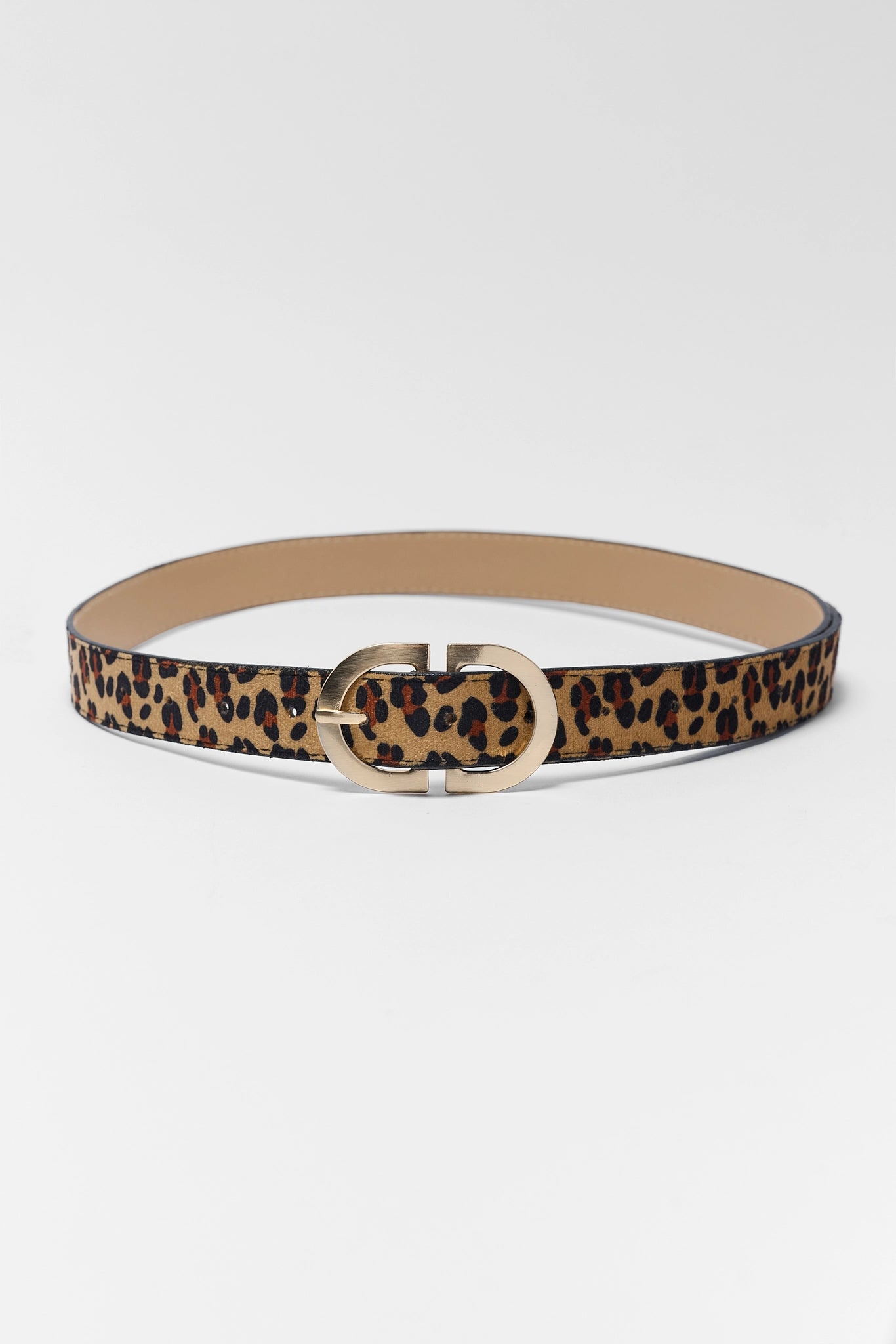 Brown Leopard Print Belt