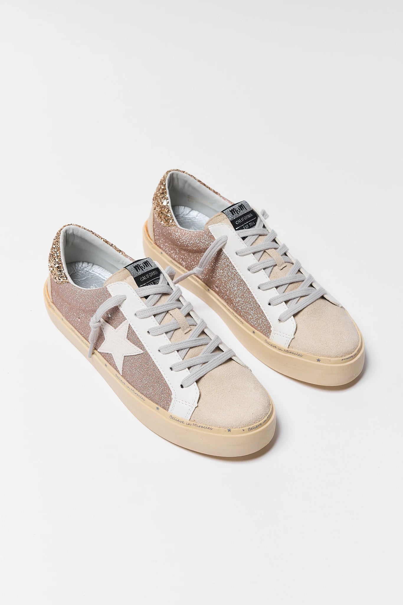 Champagne Glitter Star Sneakers