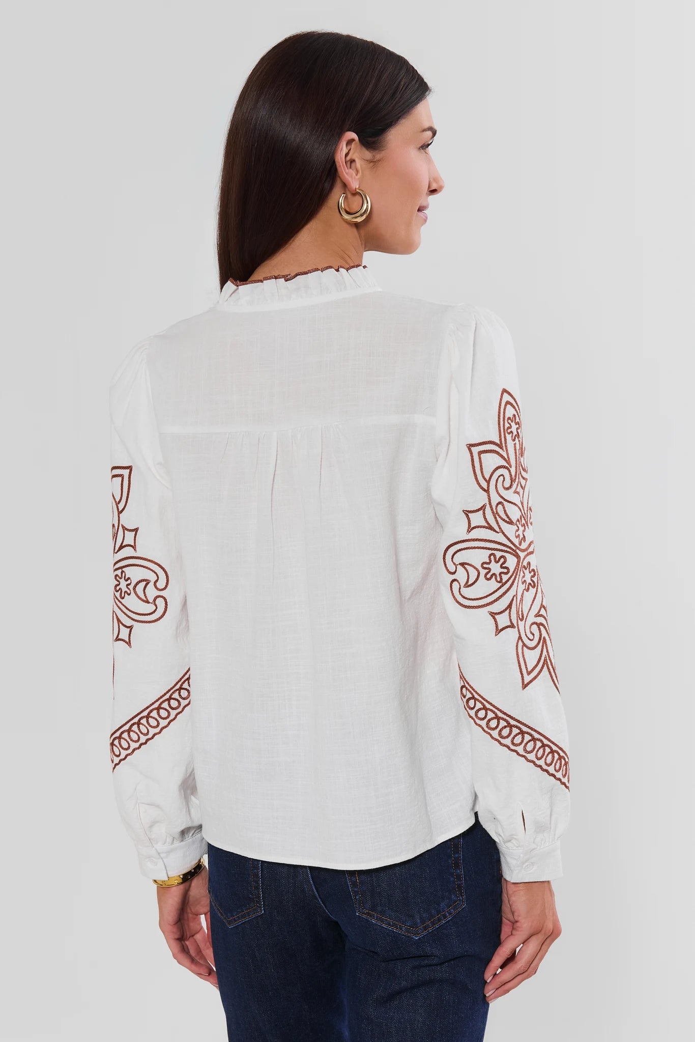 Sabrina Ivory Embroidered Top