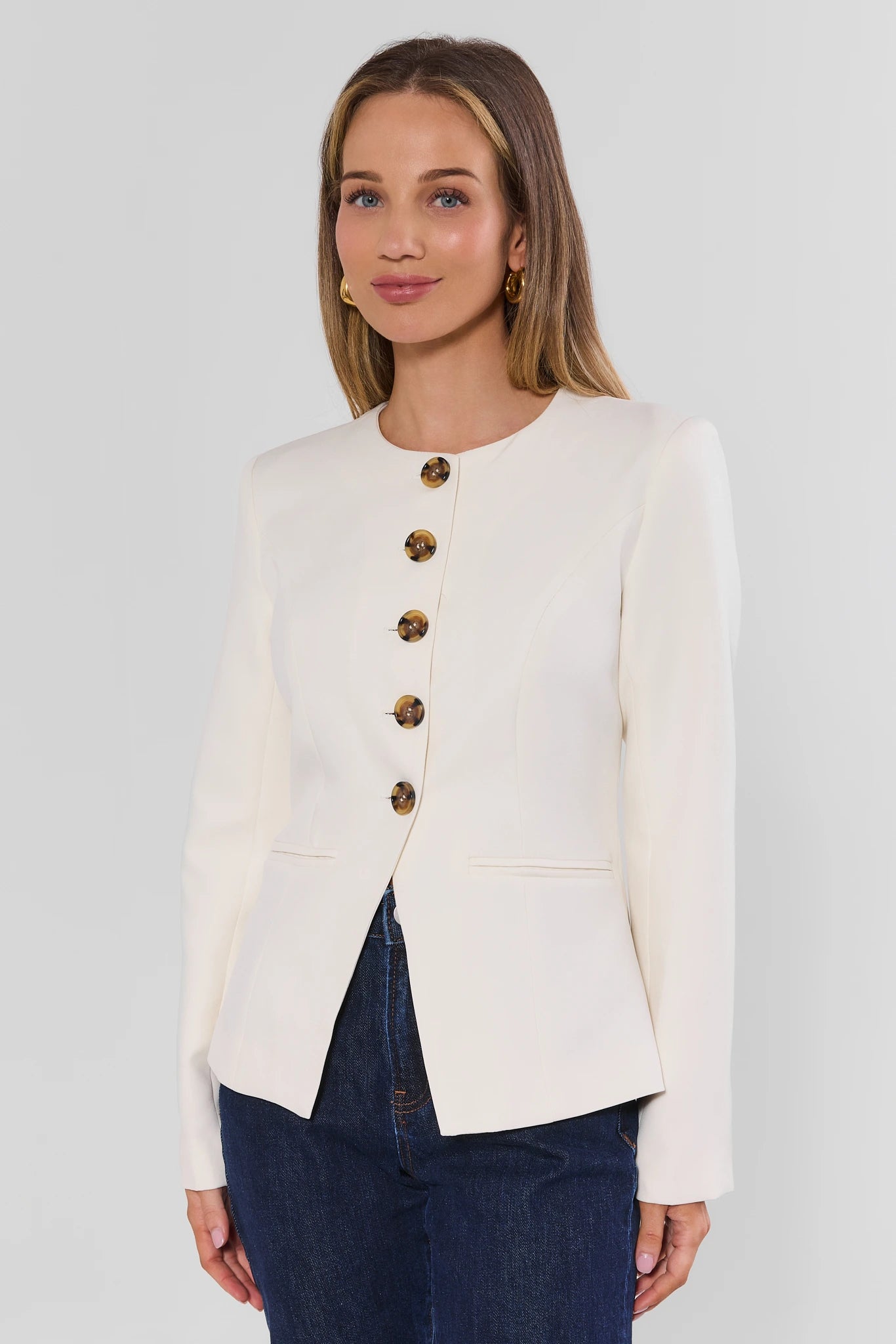 Aria White Blazer