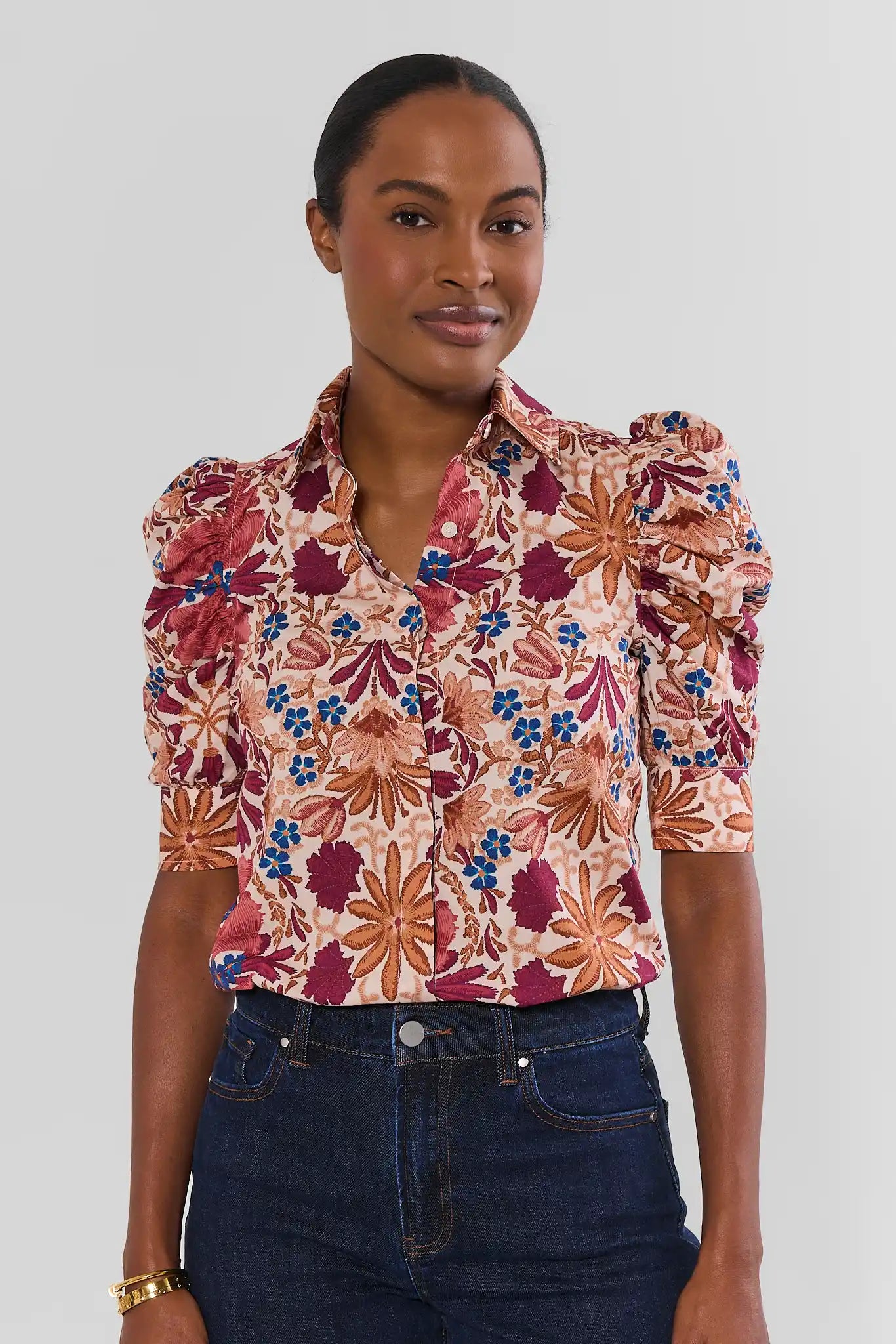 Gretchen Maroon Floral Printed Top
