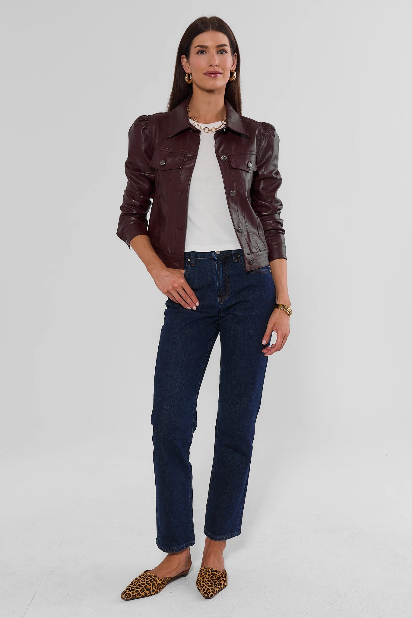 Roxanna Brown Faux Leather Jacket