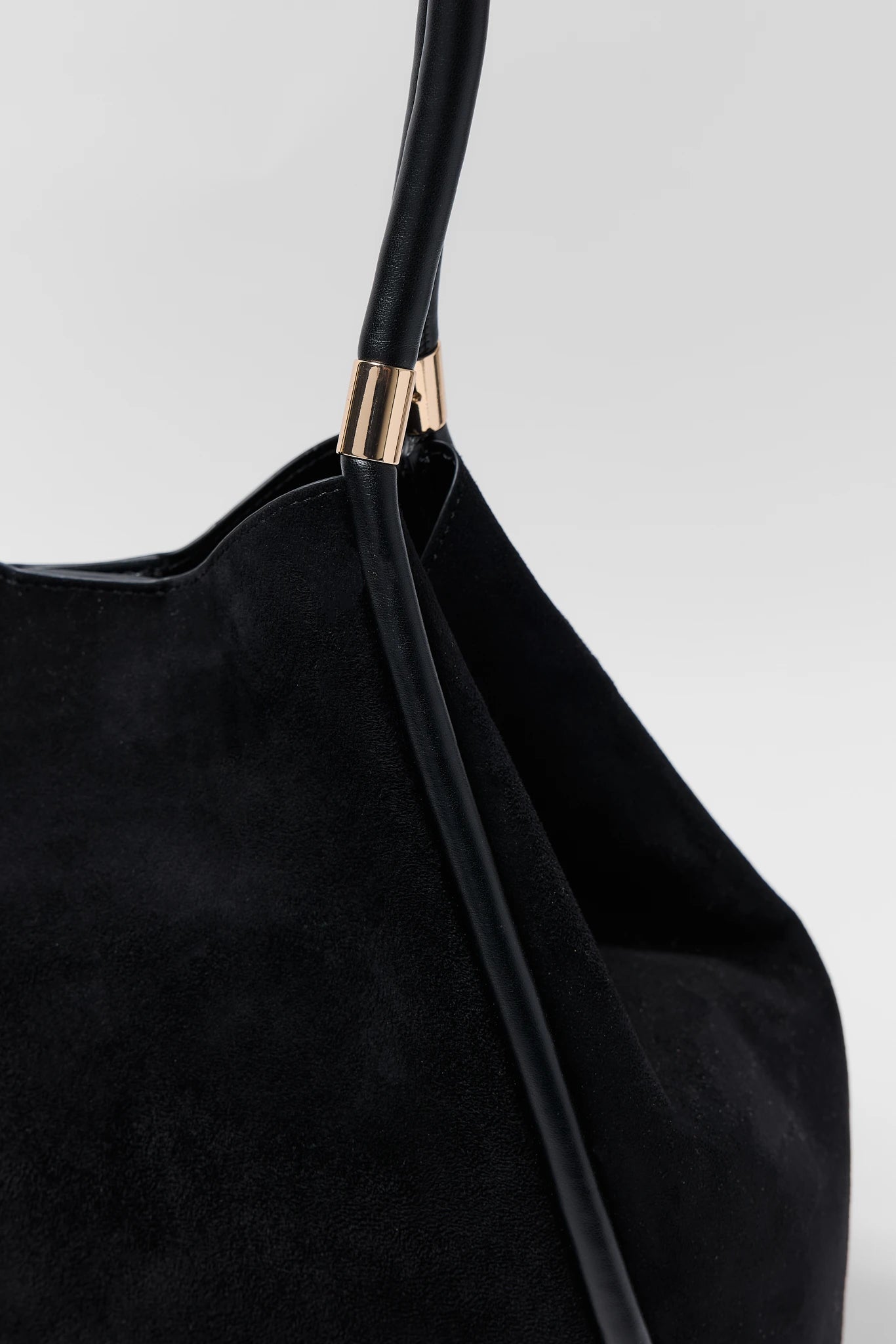 Black Faux Suede Shoulder Bag