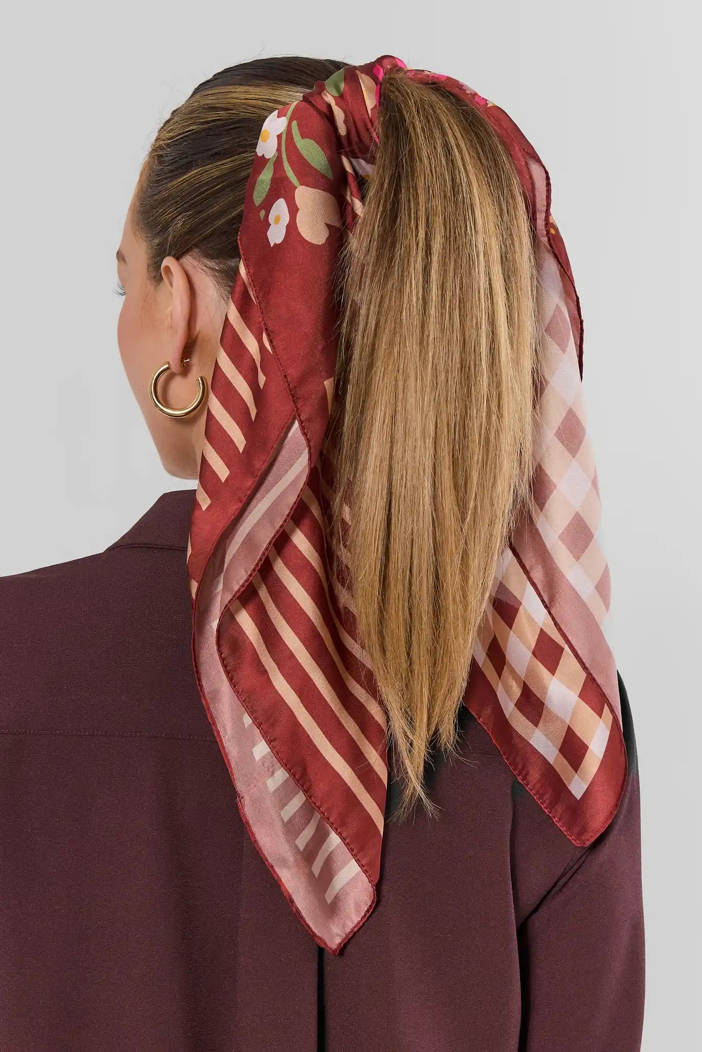 Brown Mixed Print Scarf