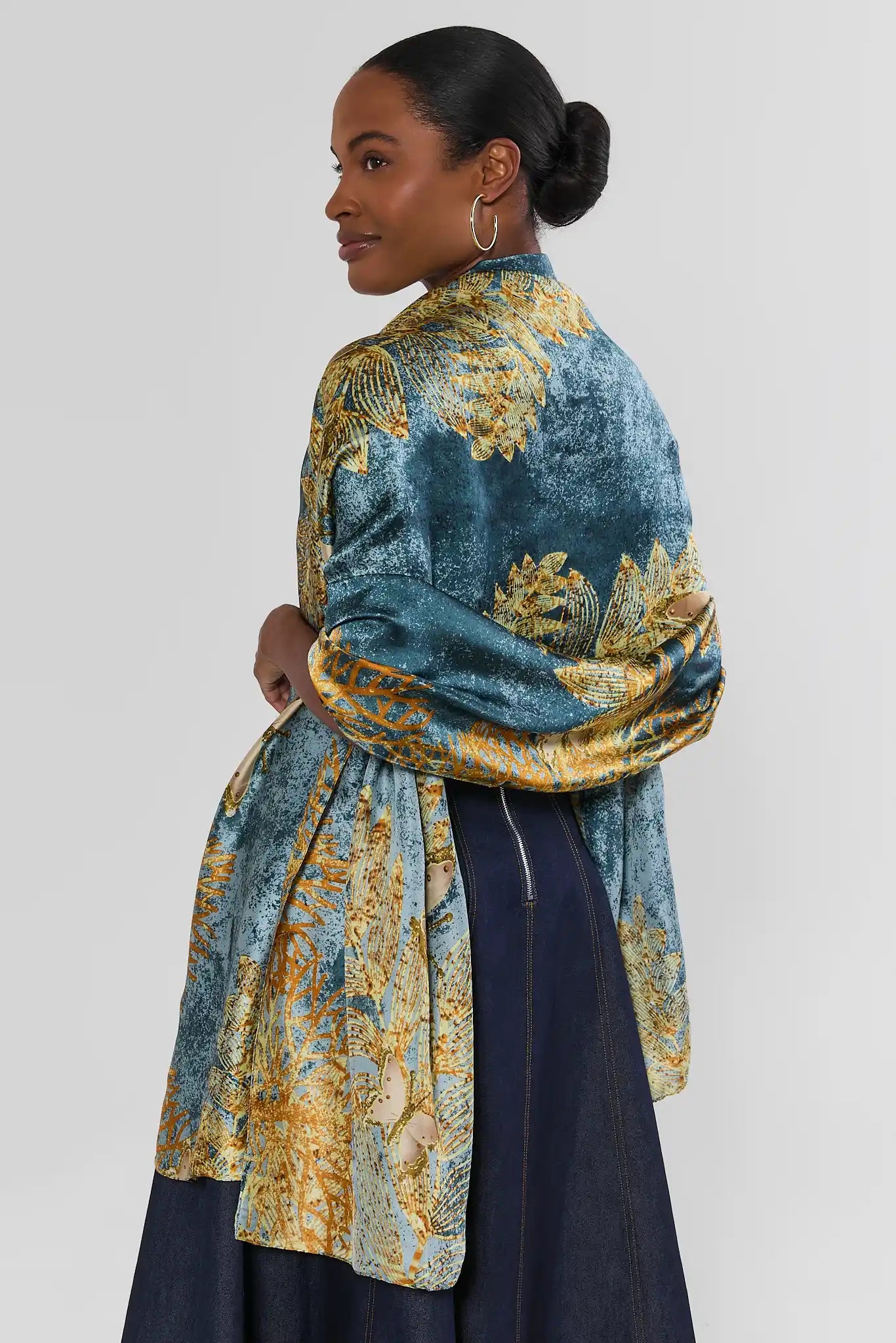 Blue Printed Wrap