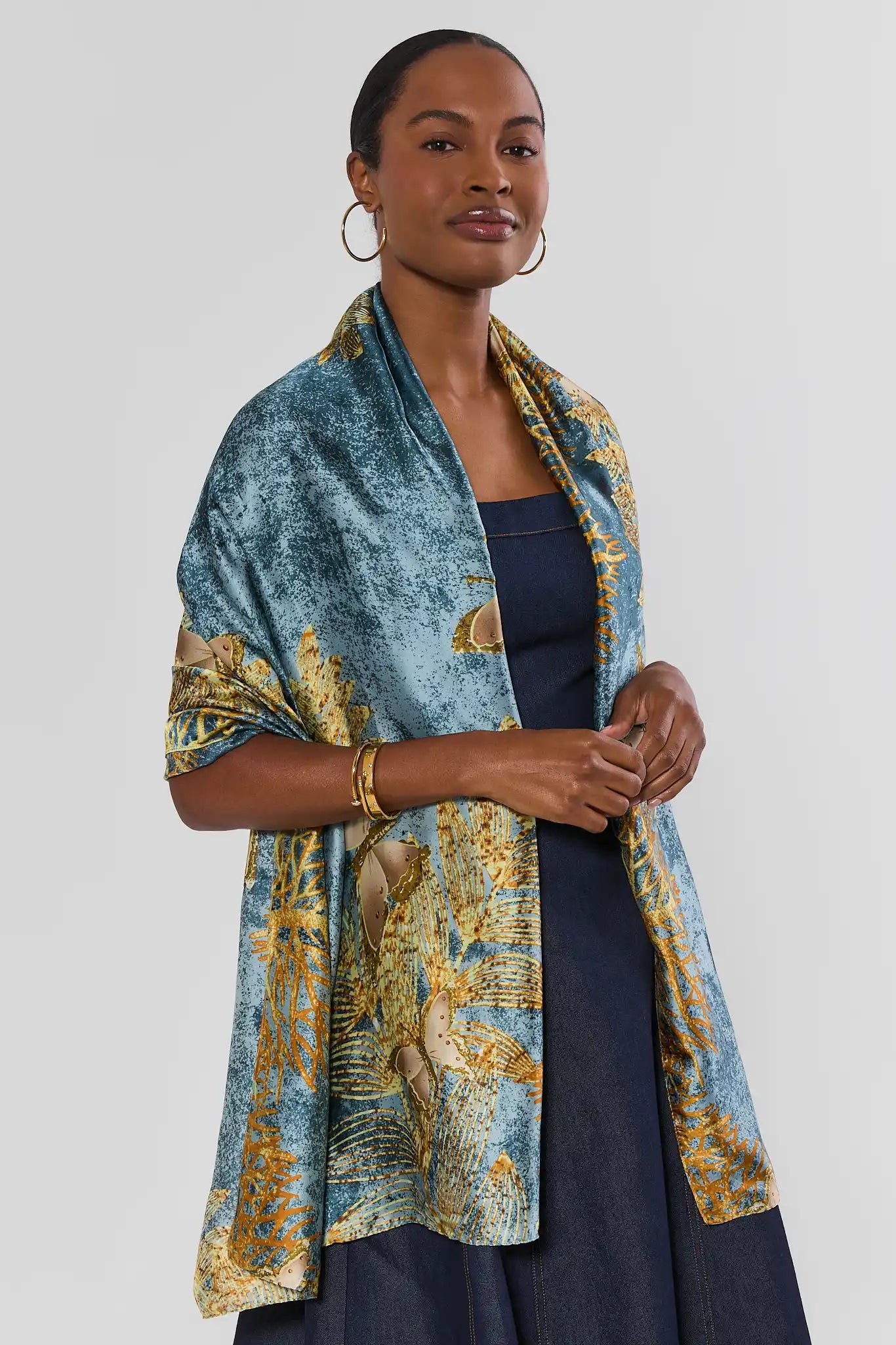 Blue Printed Wrap