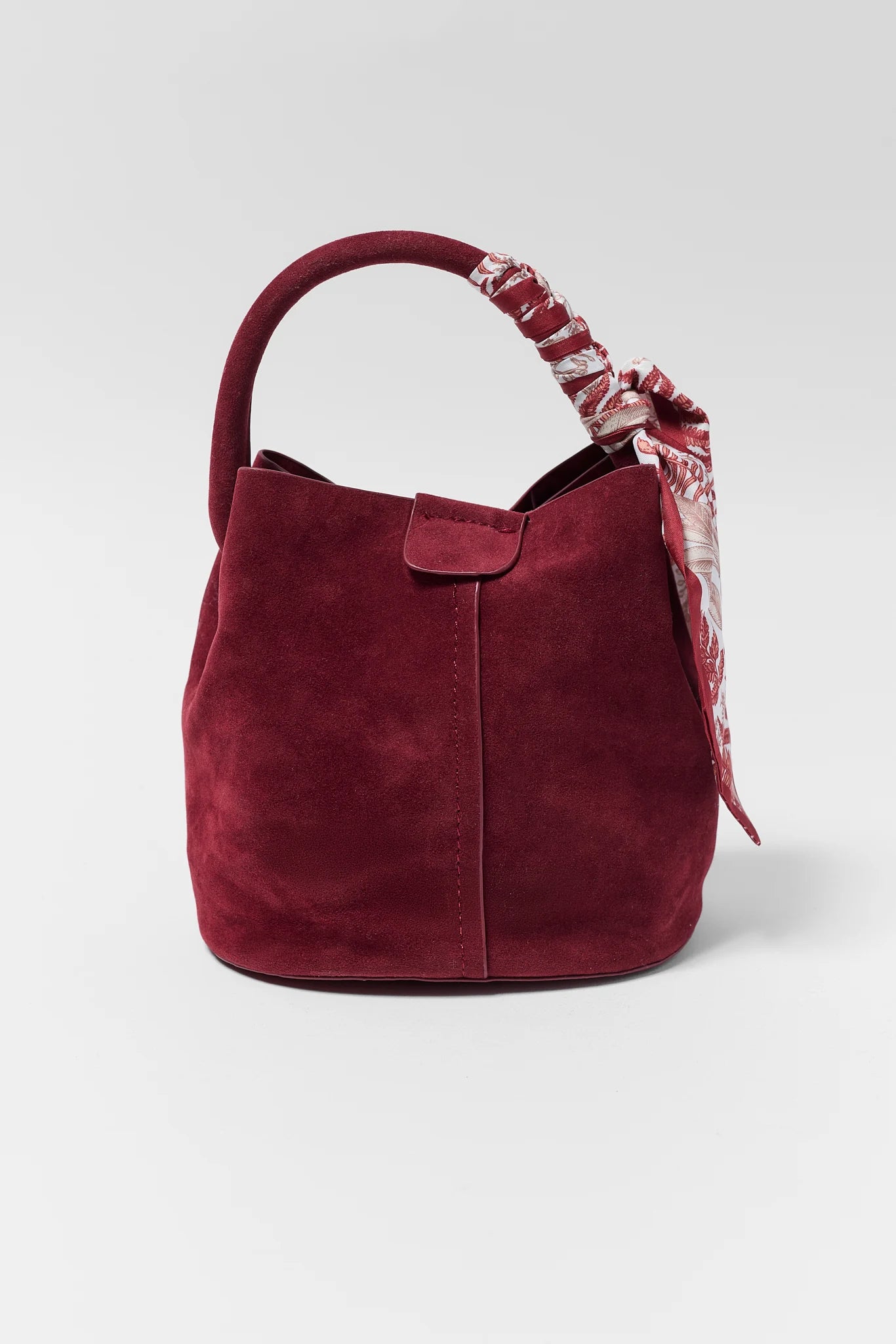 Serena Burgundy Faux Suede Bag