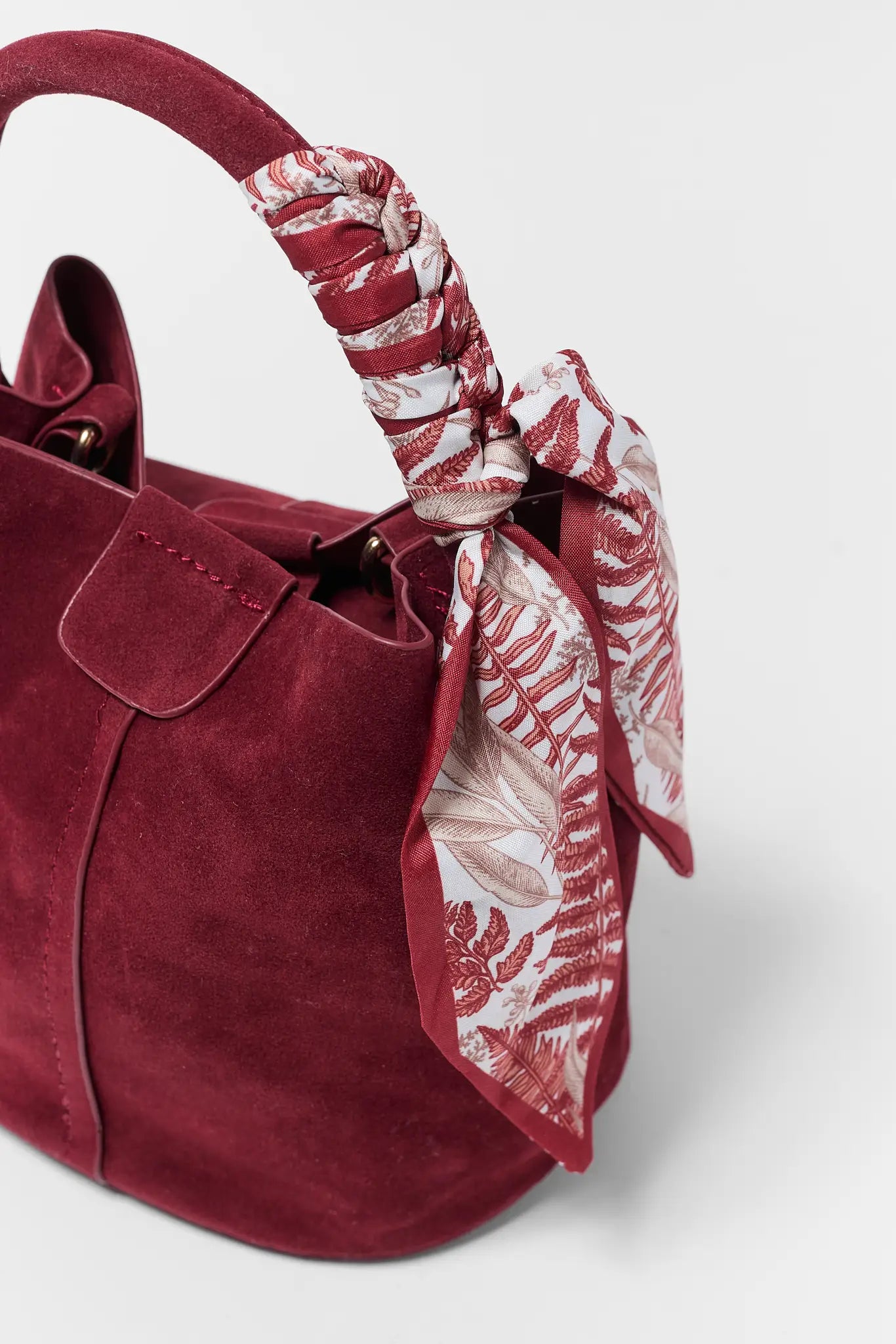 Serena Burgundy Faux Suede Bag