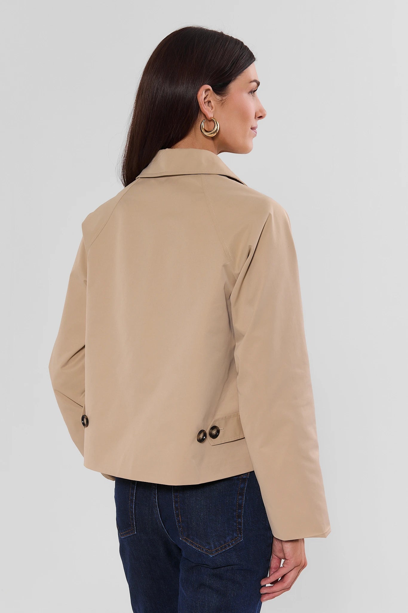 Tan Short Trench Jacket