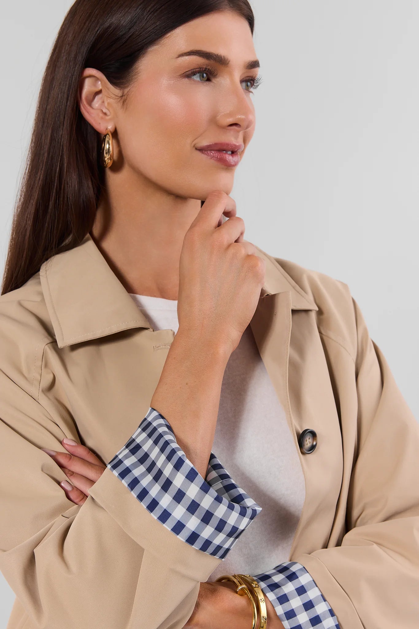 Tan Short Trench Jacket