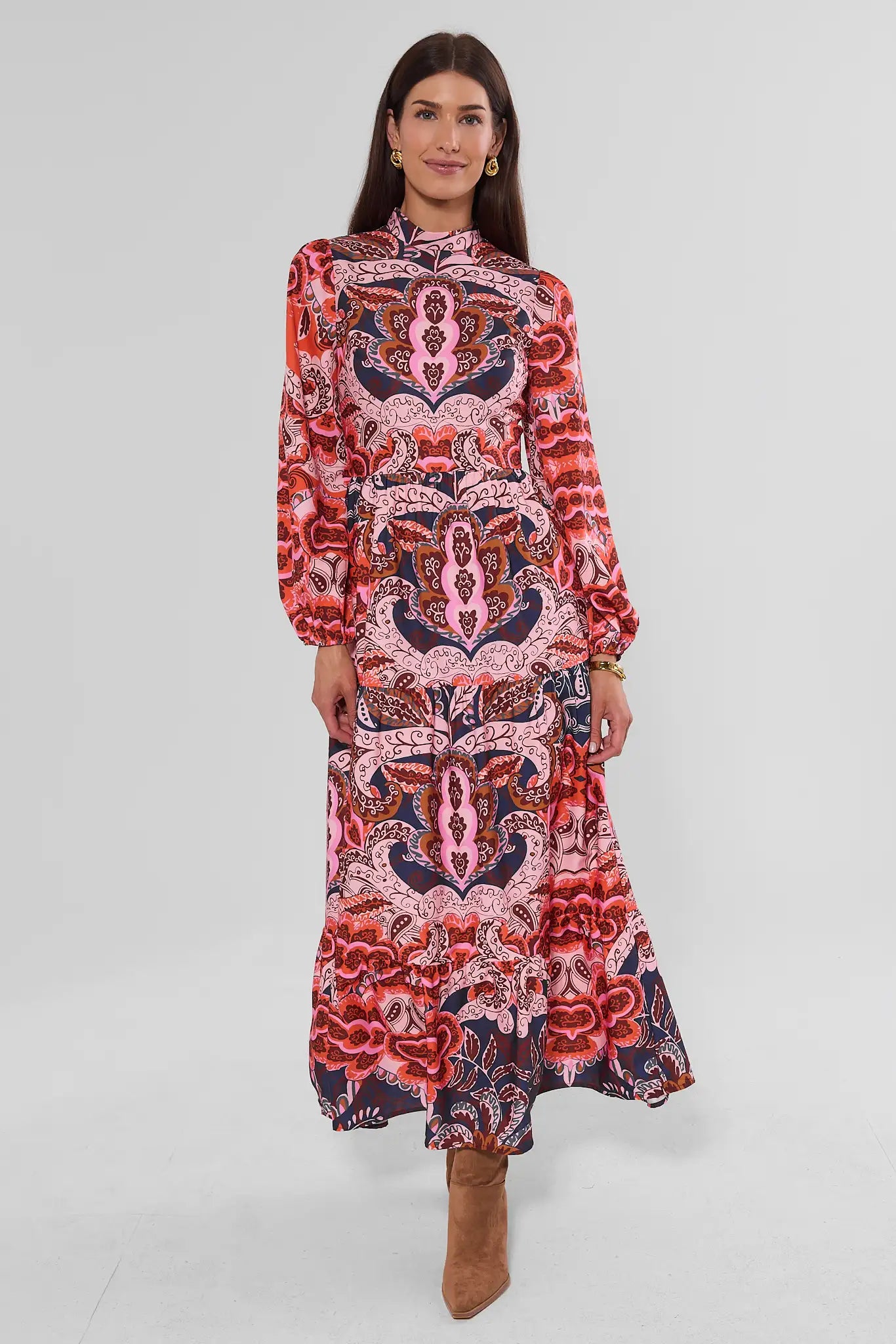 Amber Pink Printed Maxi Dress