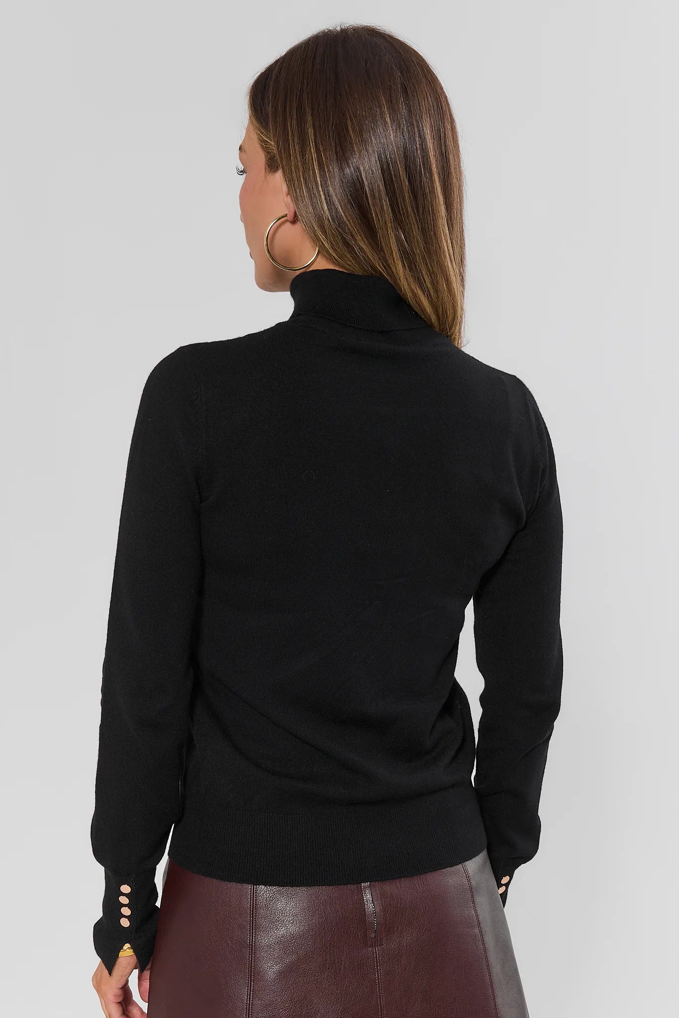 Black Knit Turtleneck Top