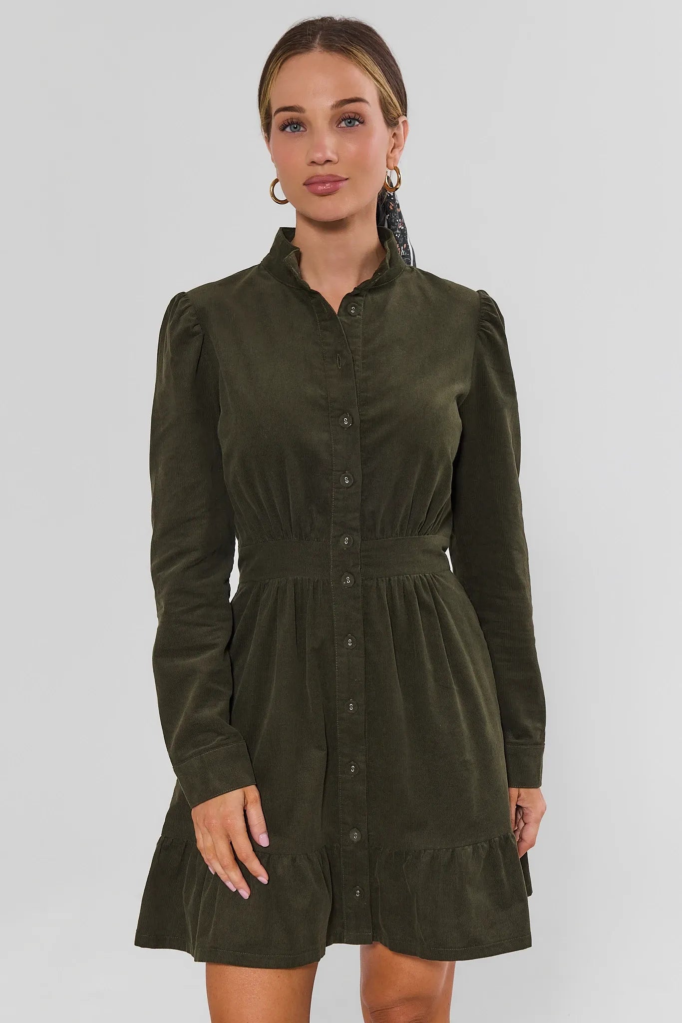 Elizabeth Green Corduroy Short Dress