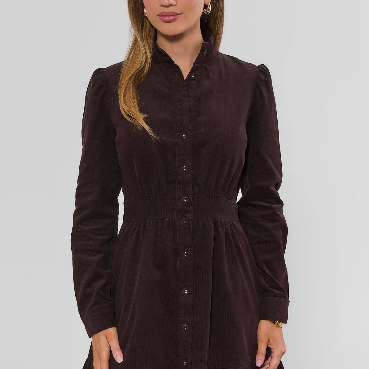brown cord dress Elizabeth Corduroy Short Luxury Boots Good for short trips Women's Midi Shift Dress Color:Desert Rose