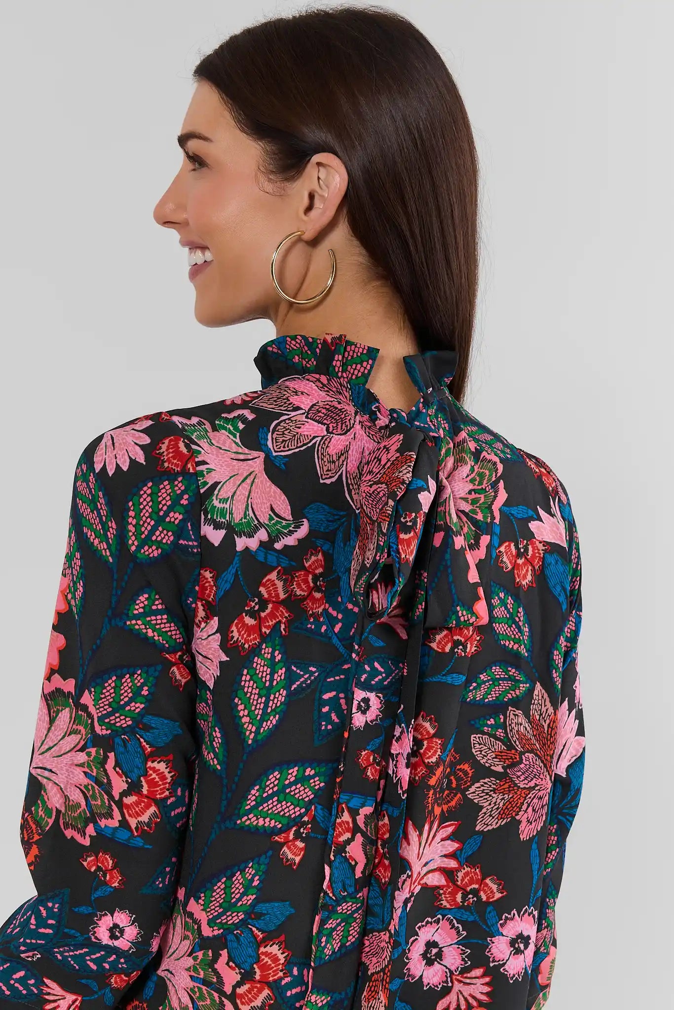 Andrea Navy Floral Printed Maxi Dress