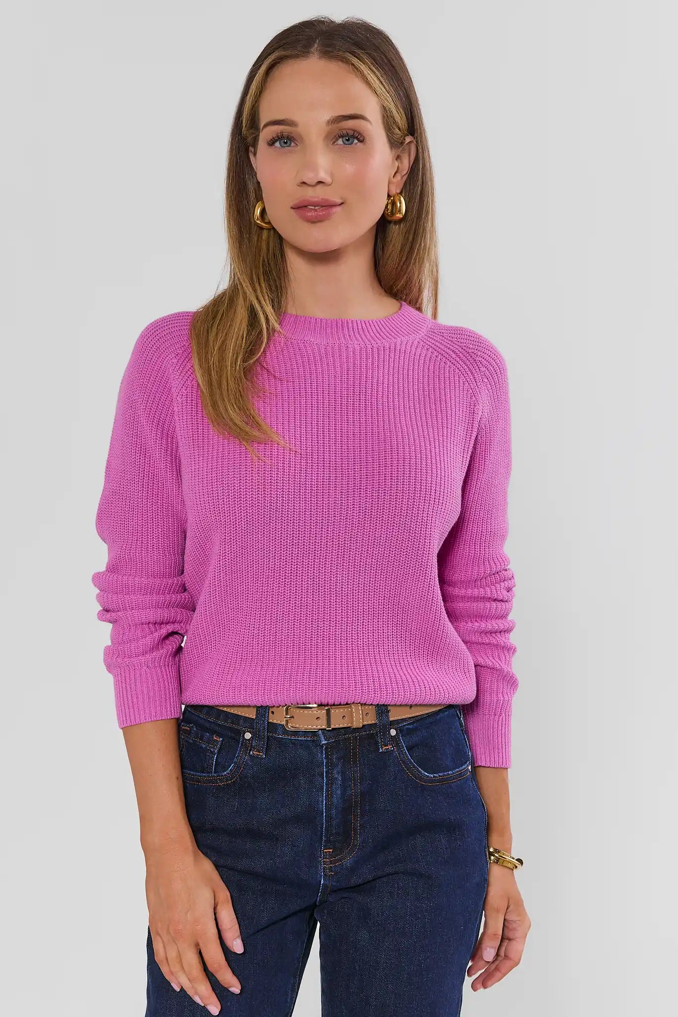 Pink Rib Knit Sweater