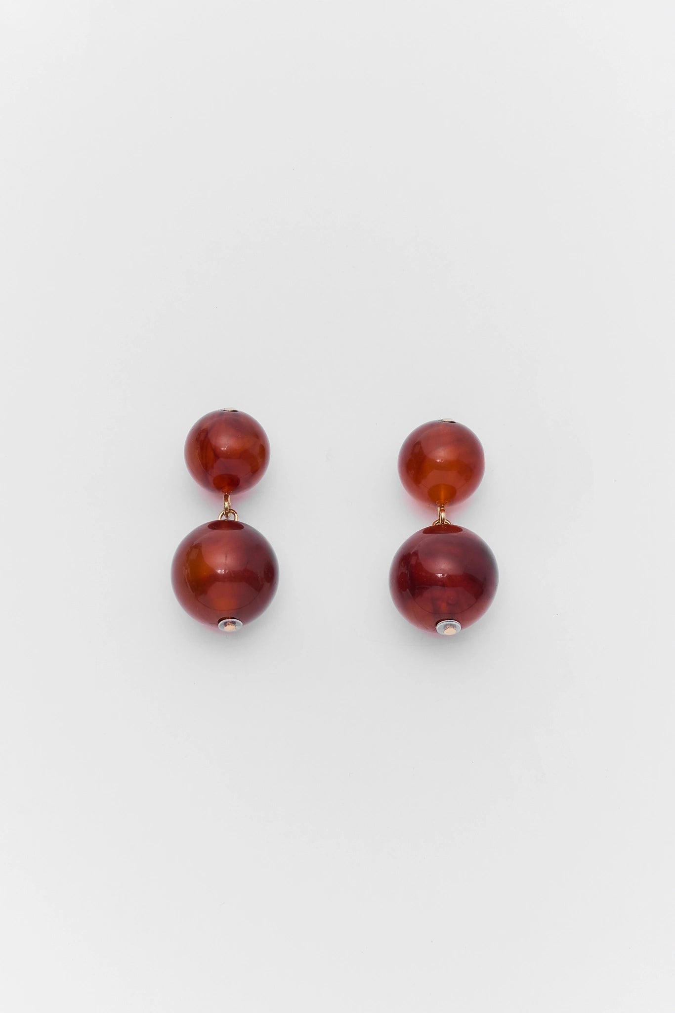 Brown Tortoise Stacked Drop Earrings