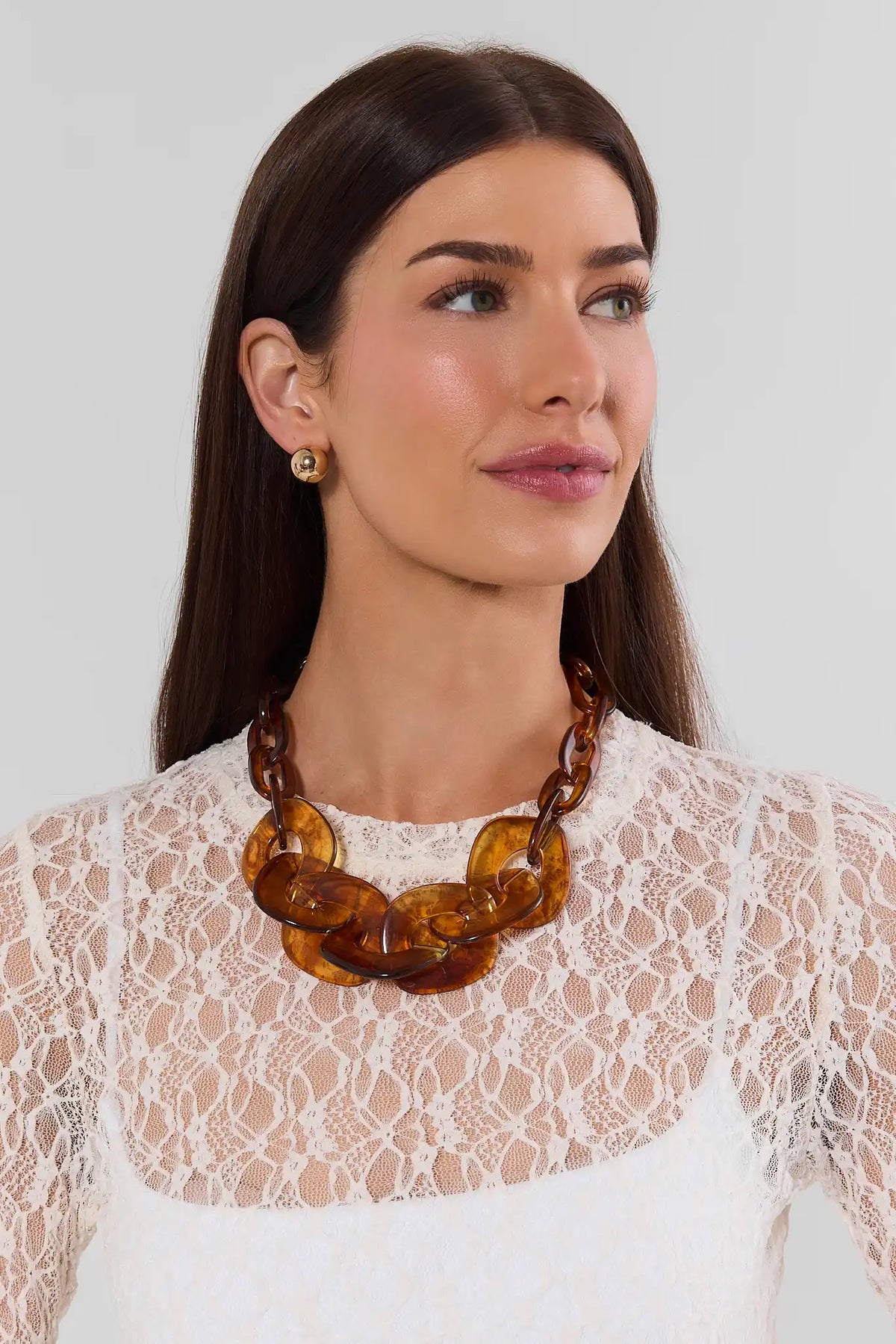 Brown Chunky Acrylic Chain Necklace | Avara | Avara