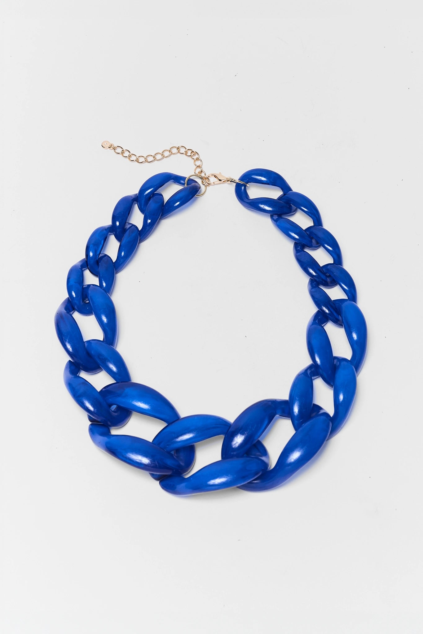 Blue Chunky Acrylic Chain Necklace