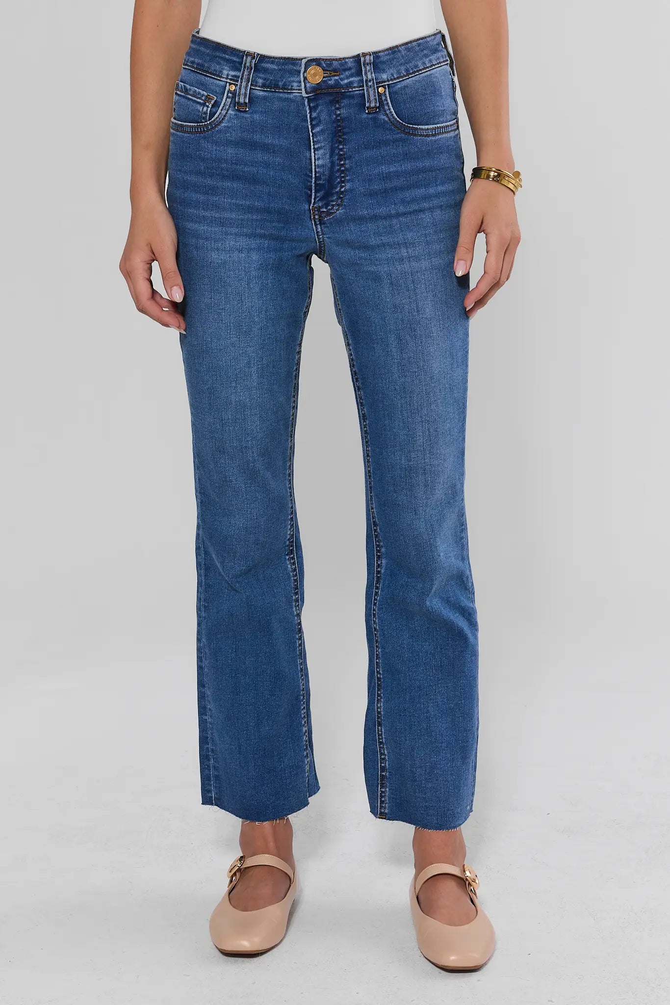 Kelsey Medium Kick Flare Jeans by KUT