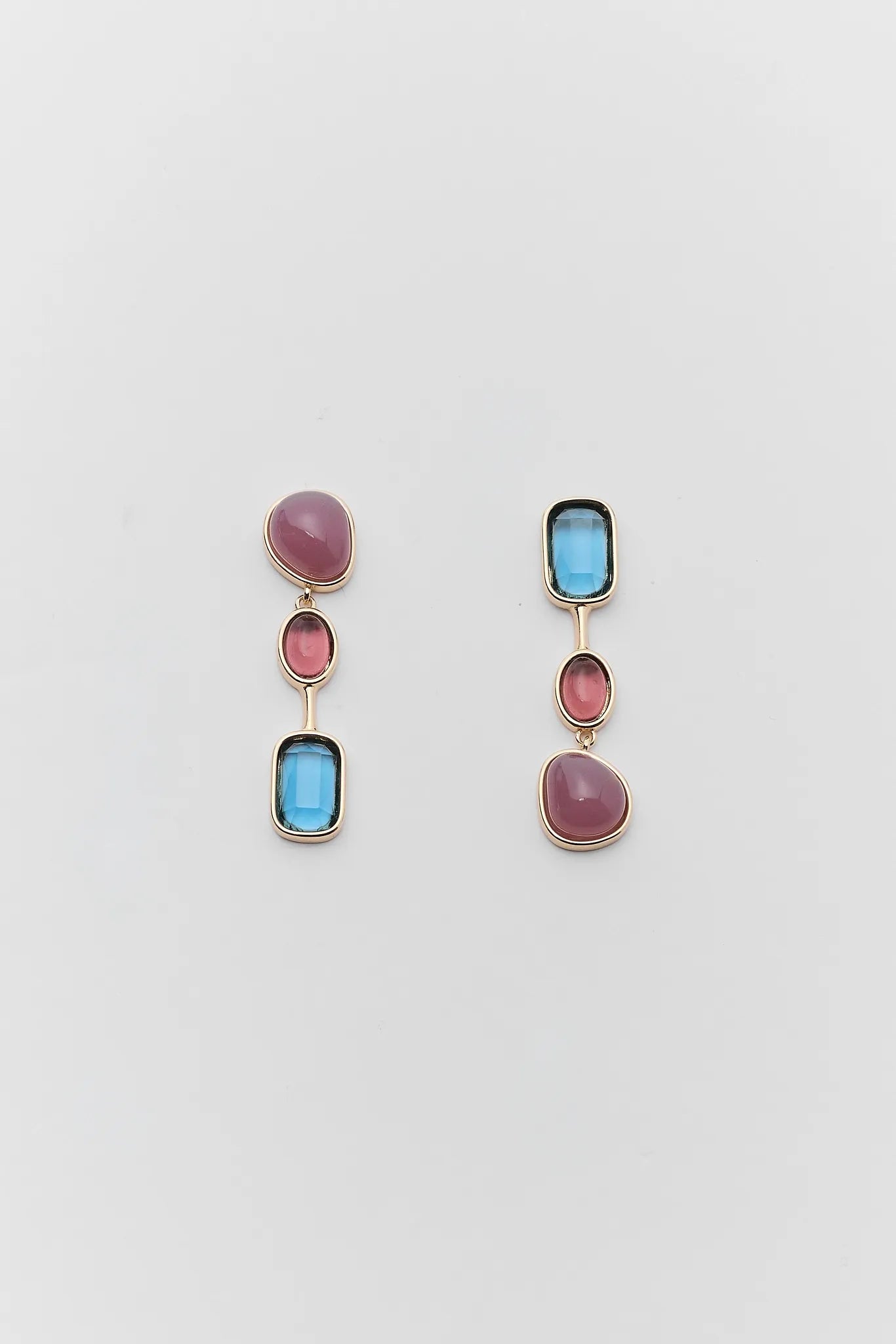 Blue Multi Stone Drop Earrings