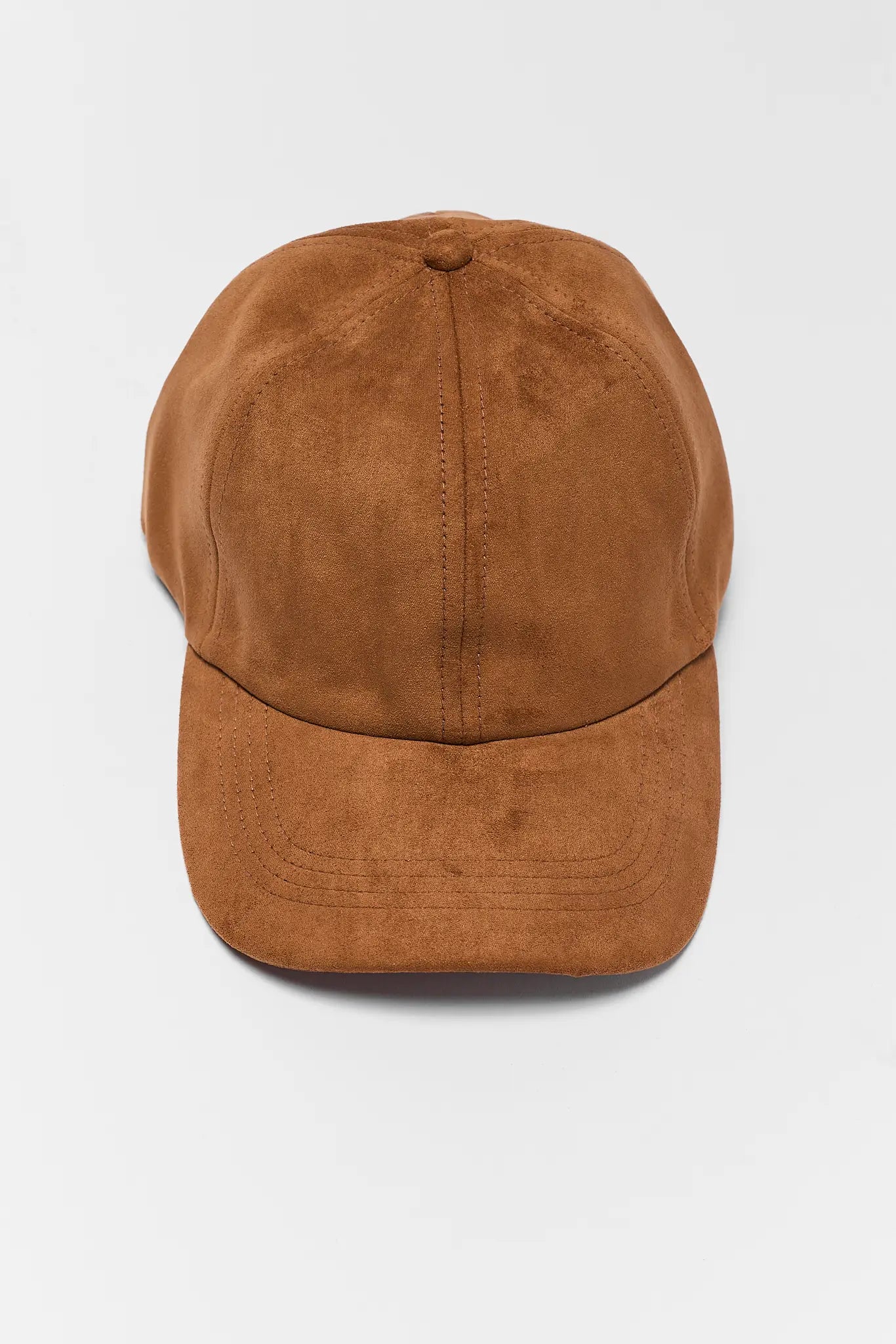 Camel Faux Suede Baseball Cap