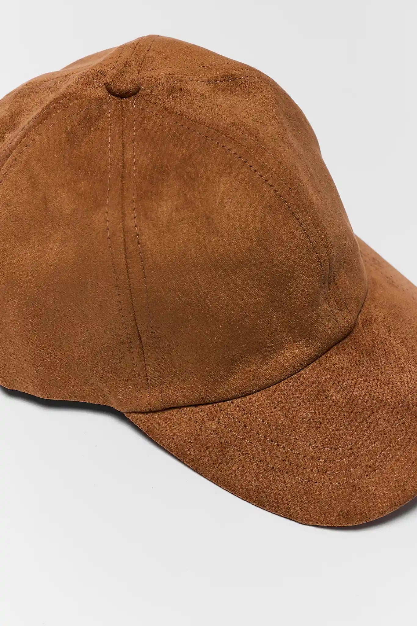 Camel Faux Suede Baseball Cap