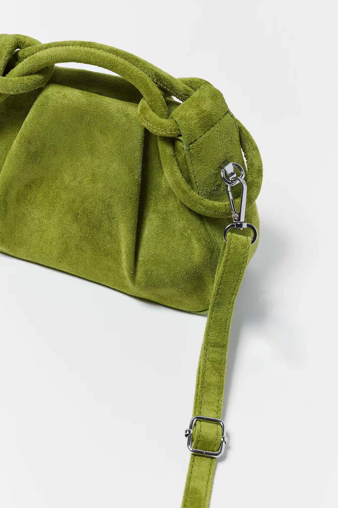 Chartreuse Faux Suede Handbag