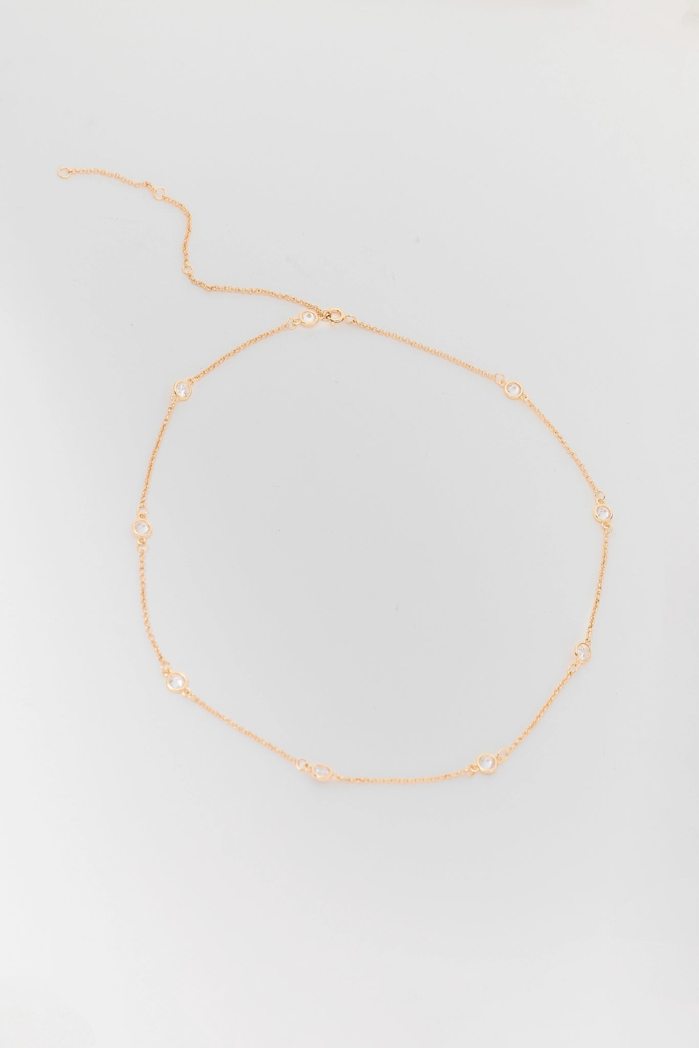 Delicate Gold Rhinestone Necklace