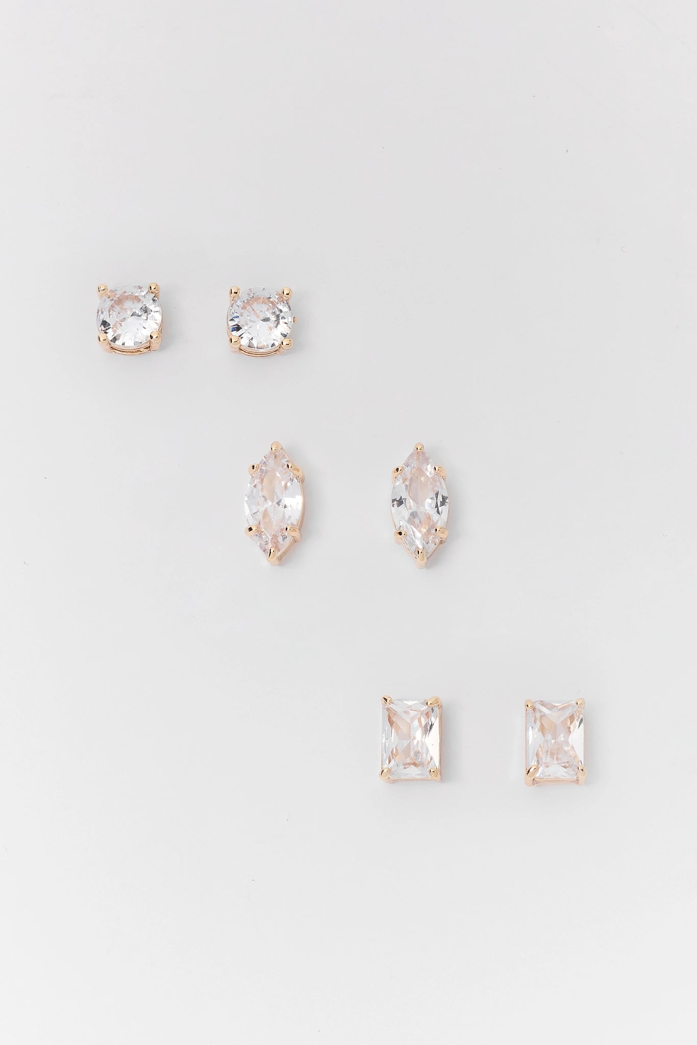 Rhinestone Stud Earrings Set