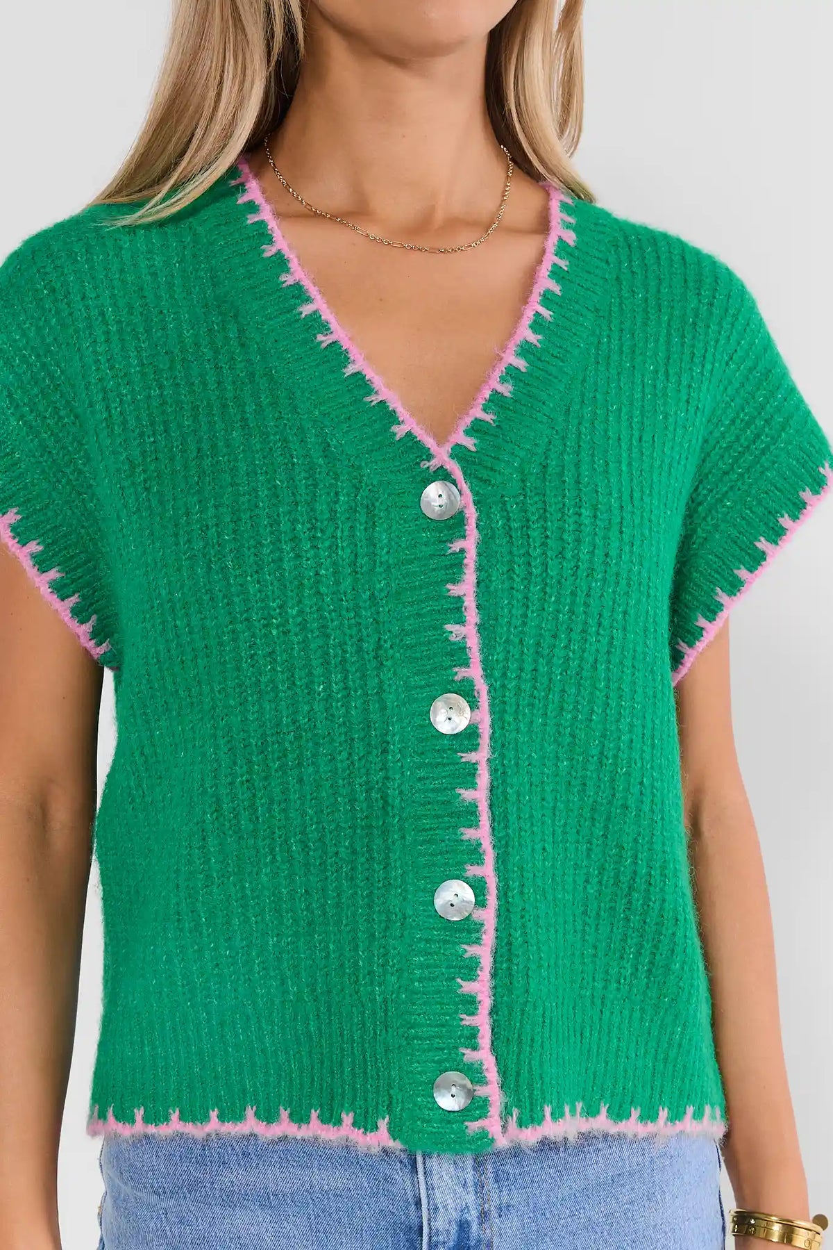 Caroline Green Sweater Vest