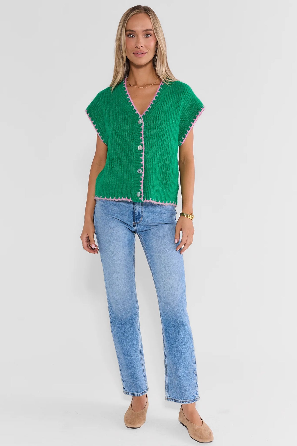 Caroline Green Sweater Vest