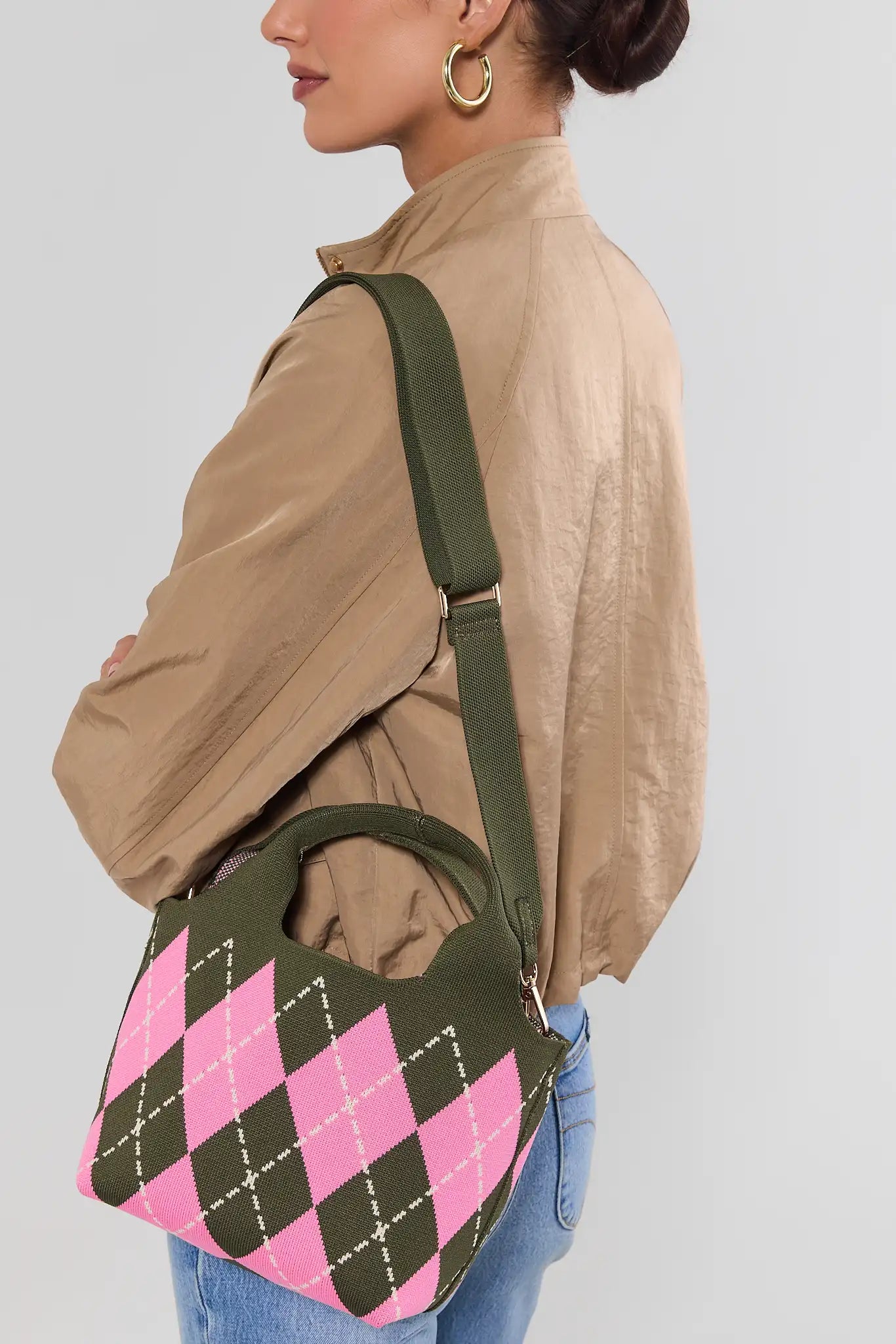 Robbie Printed Woven Bucket Bag