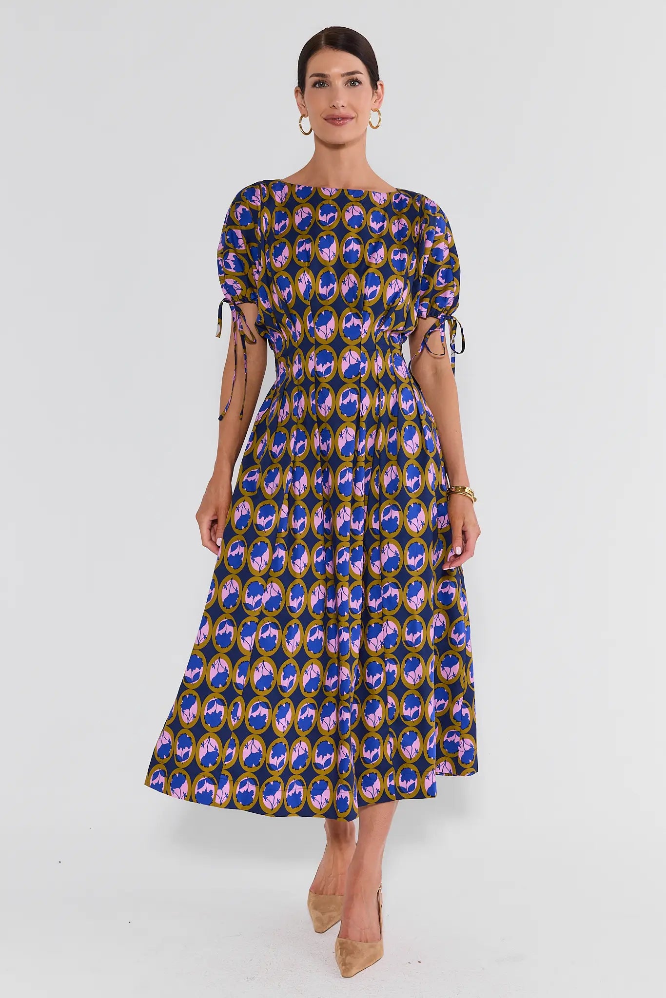 Charlie Blue Printed Midi Dress