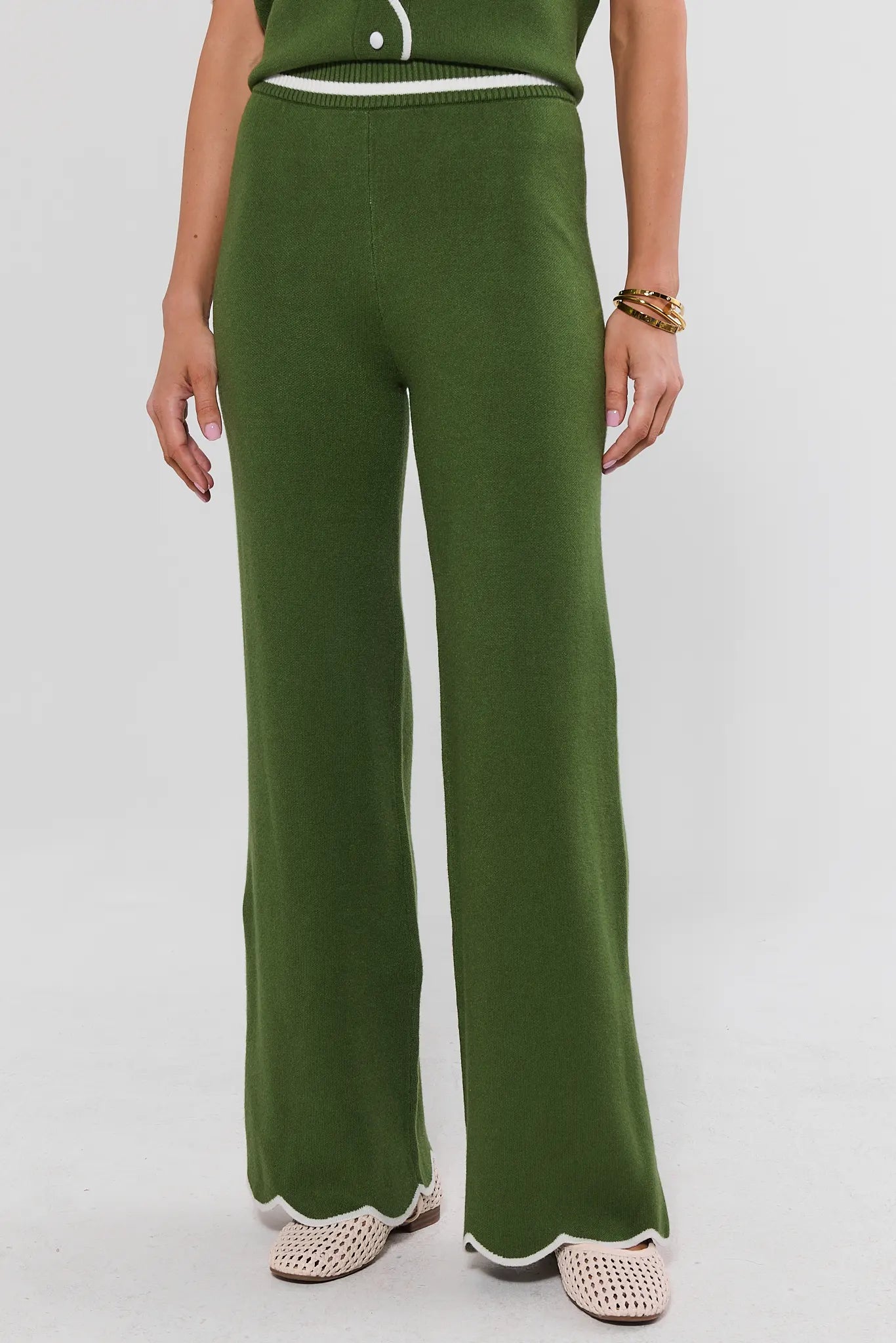 Nancy Green Scalloped Trim Pants