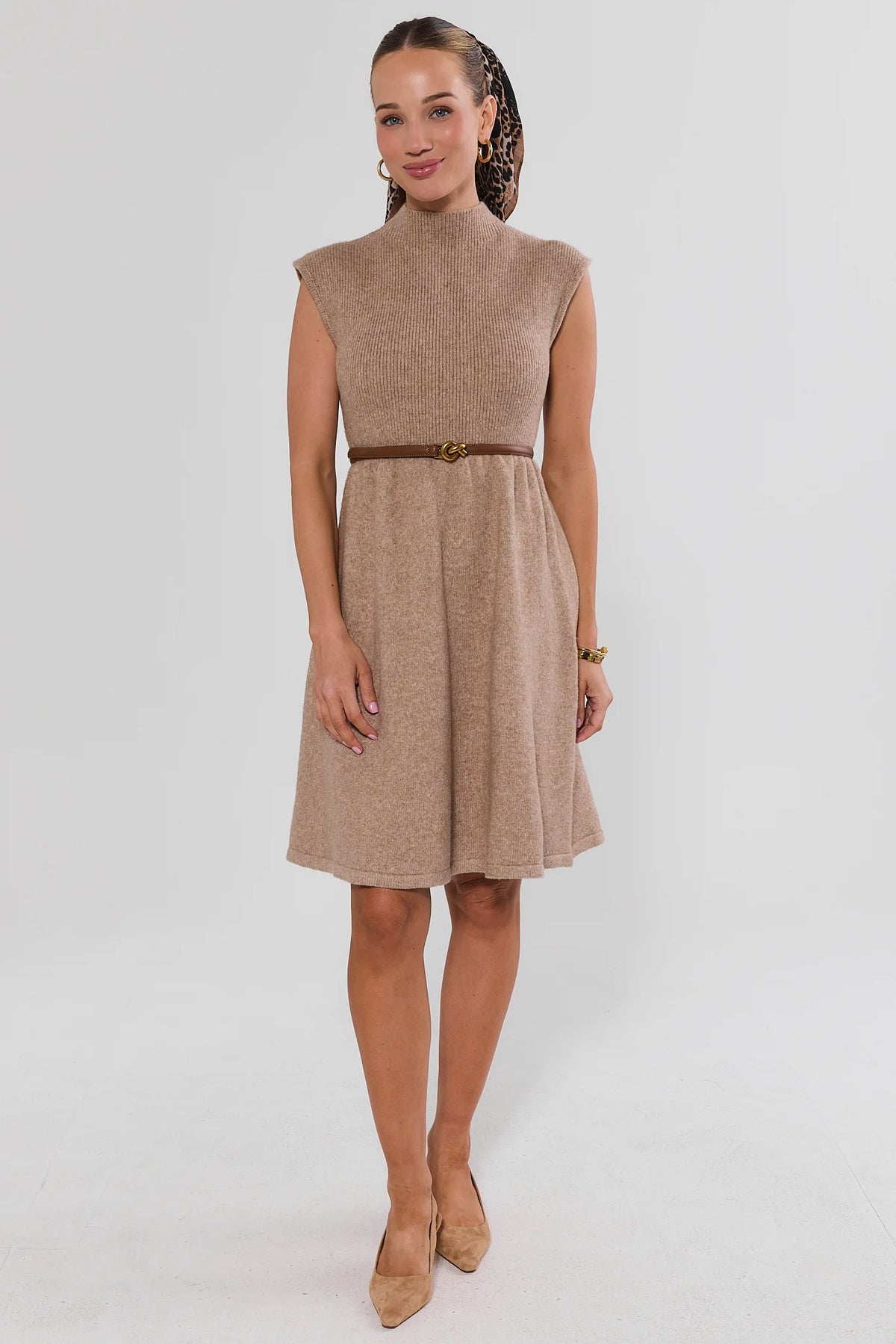 Marley Taupe Knit Short Dress