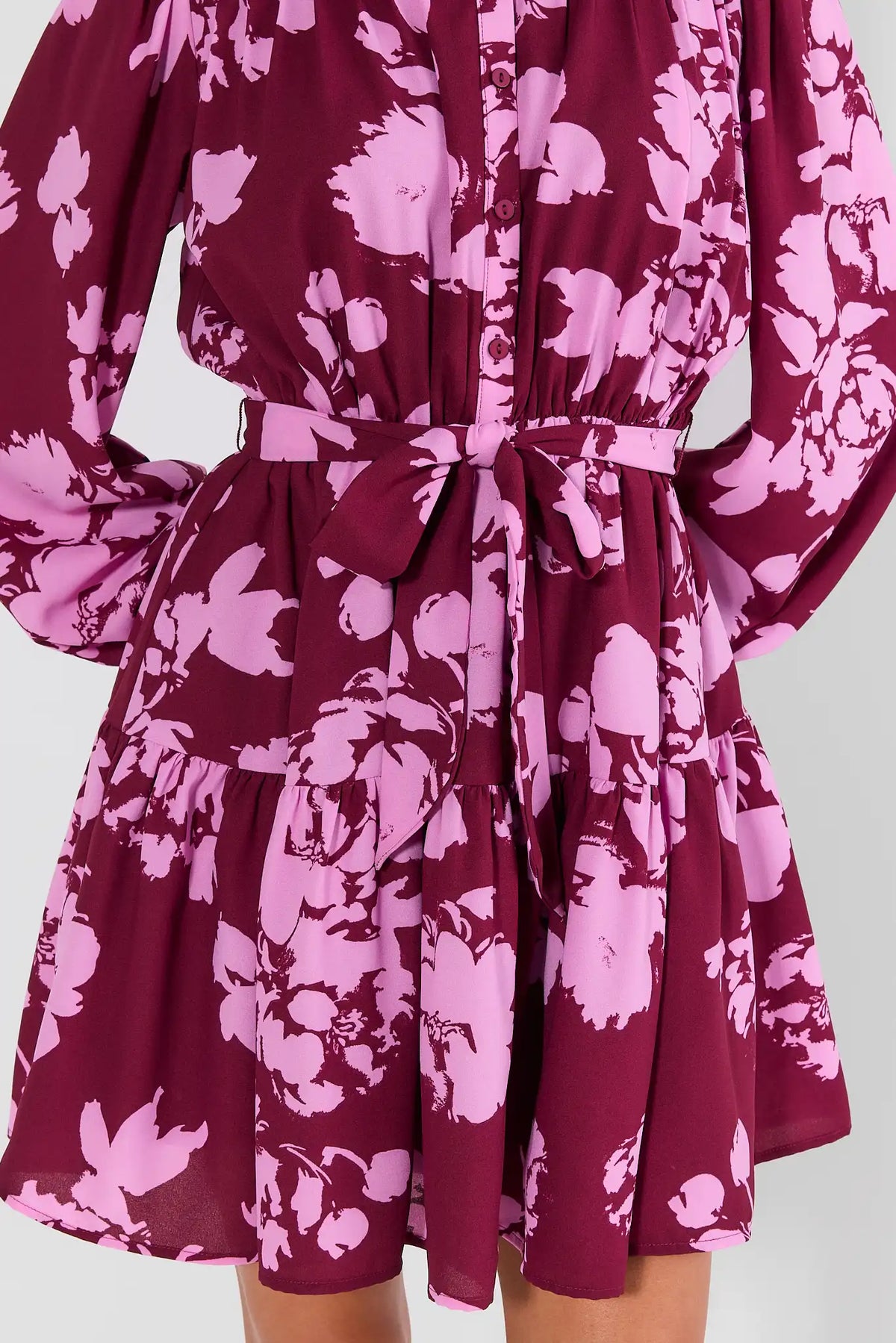 Lexi Maroon Floral Print Short Dress