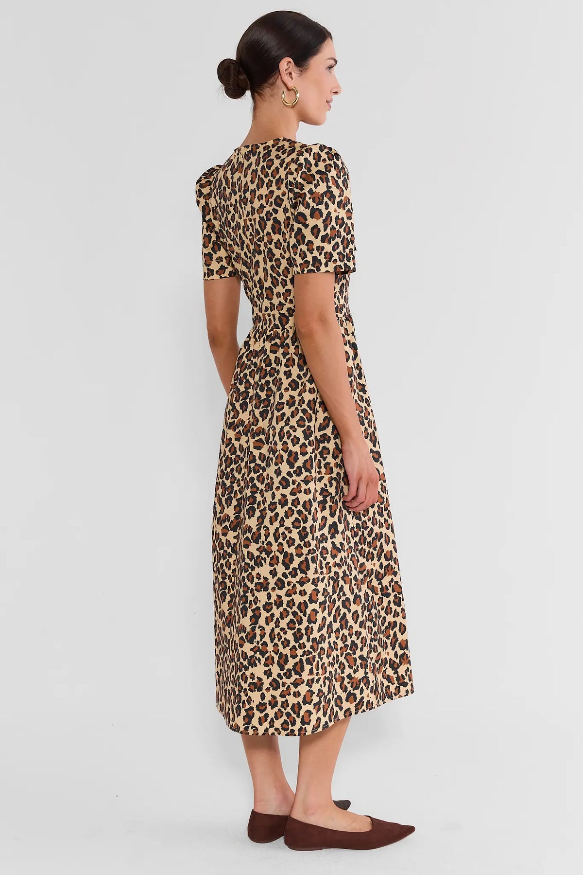 Heather Leopard Print Midi Dress