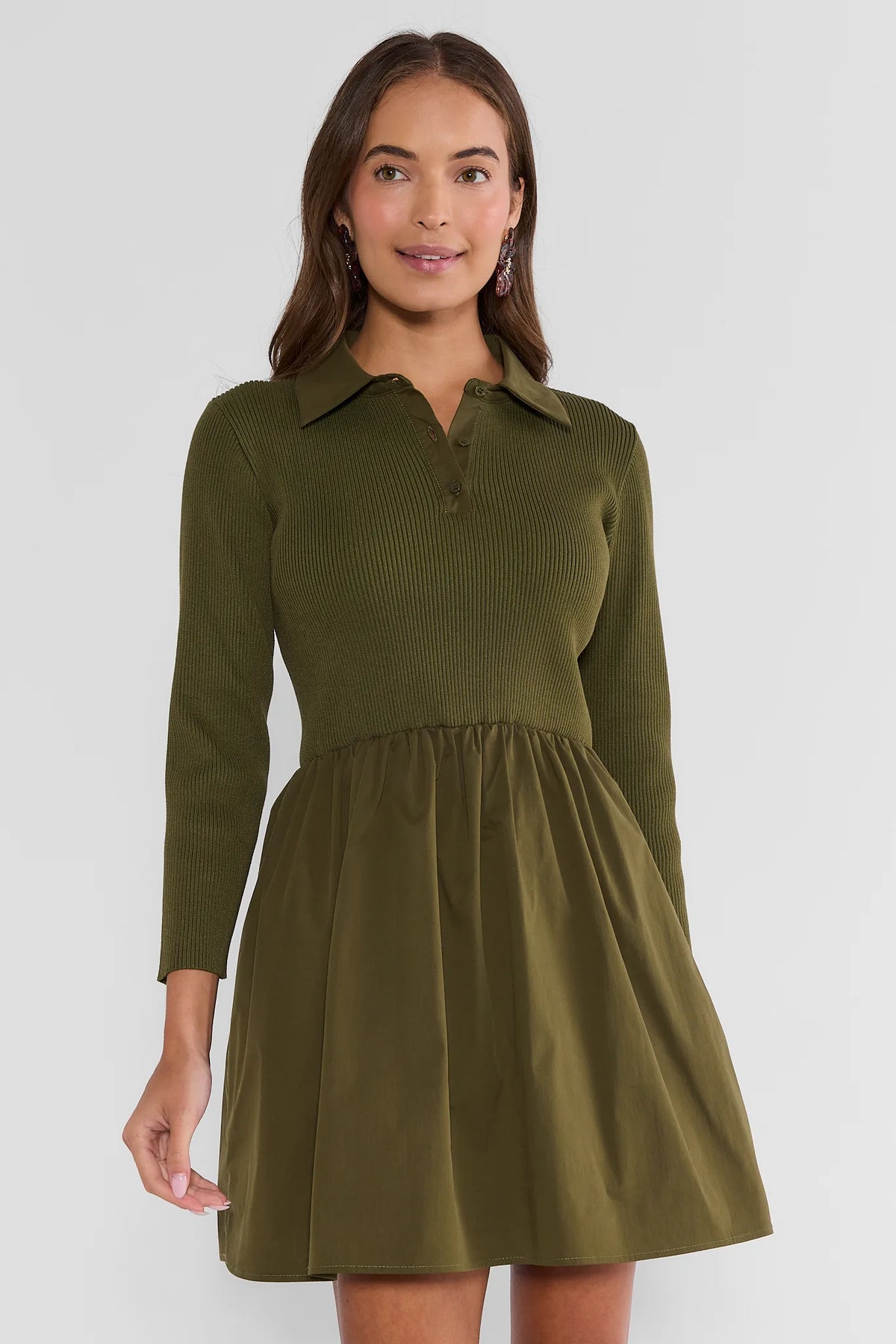Casey Green Collared Short Dress