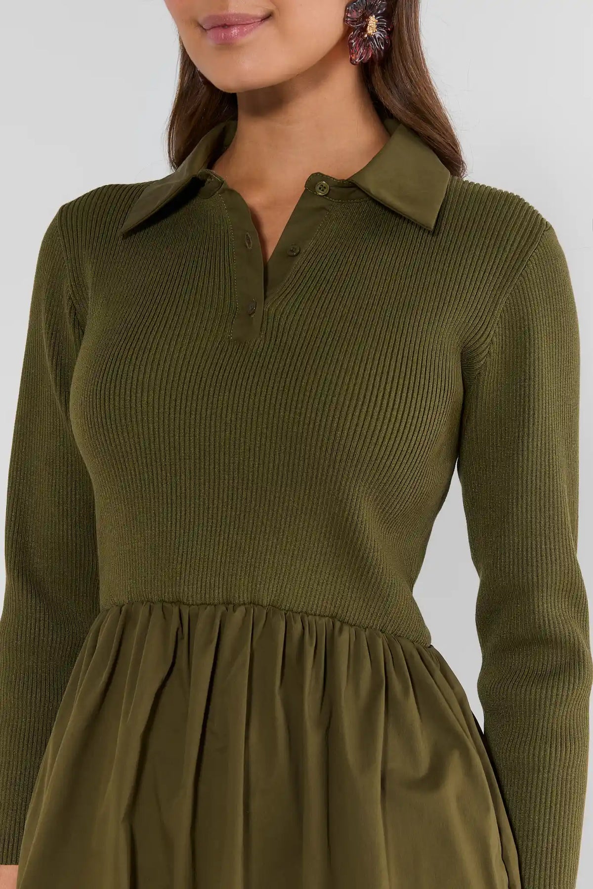 Casey Green Collared Short Dress