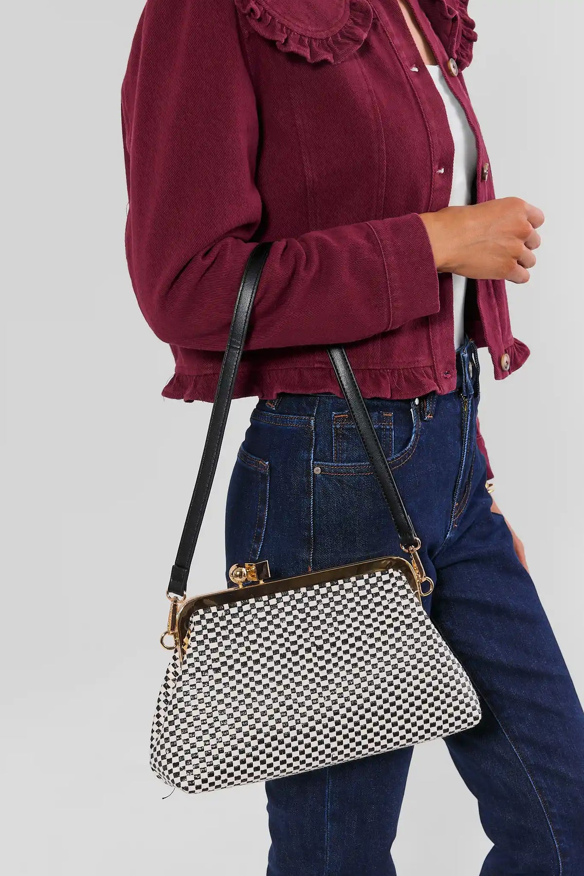 Black Woven Clutch Bag