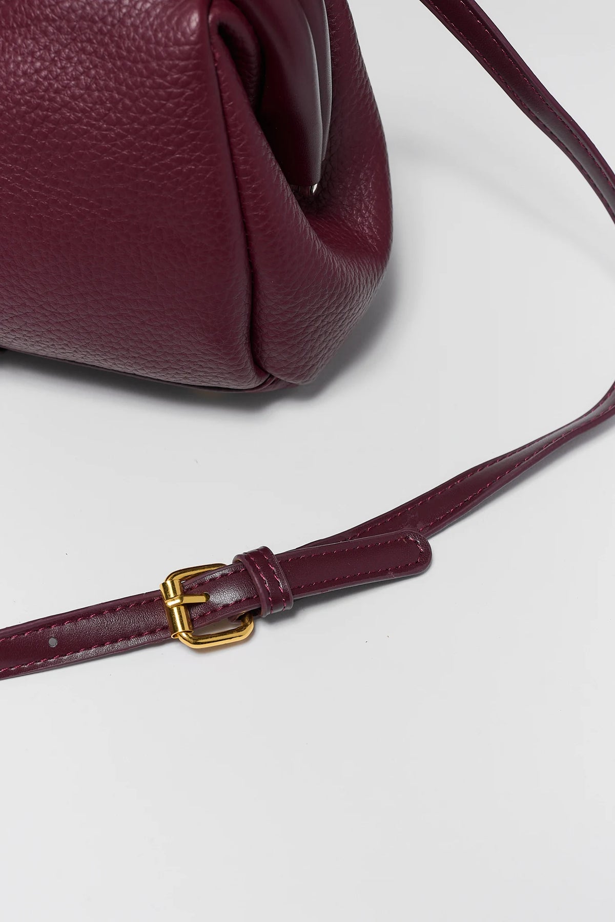 Burgundy Mini Turnlock Crossbody Bag