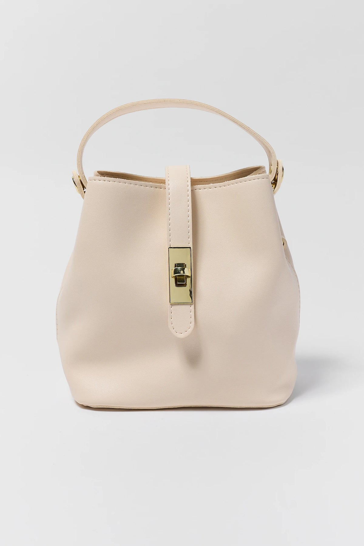 Ivory Turnlock Bucket Bag