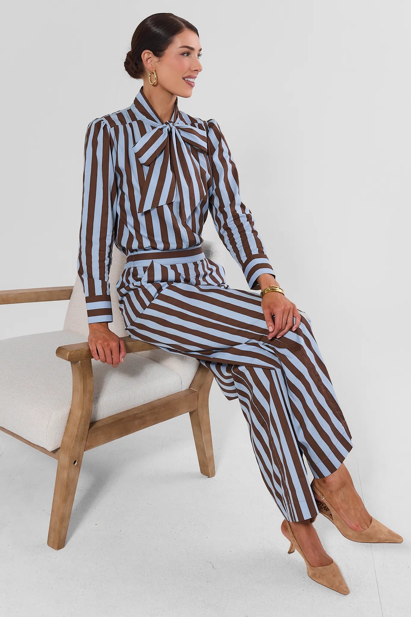Addie Brown Contrast Stripe Pants