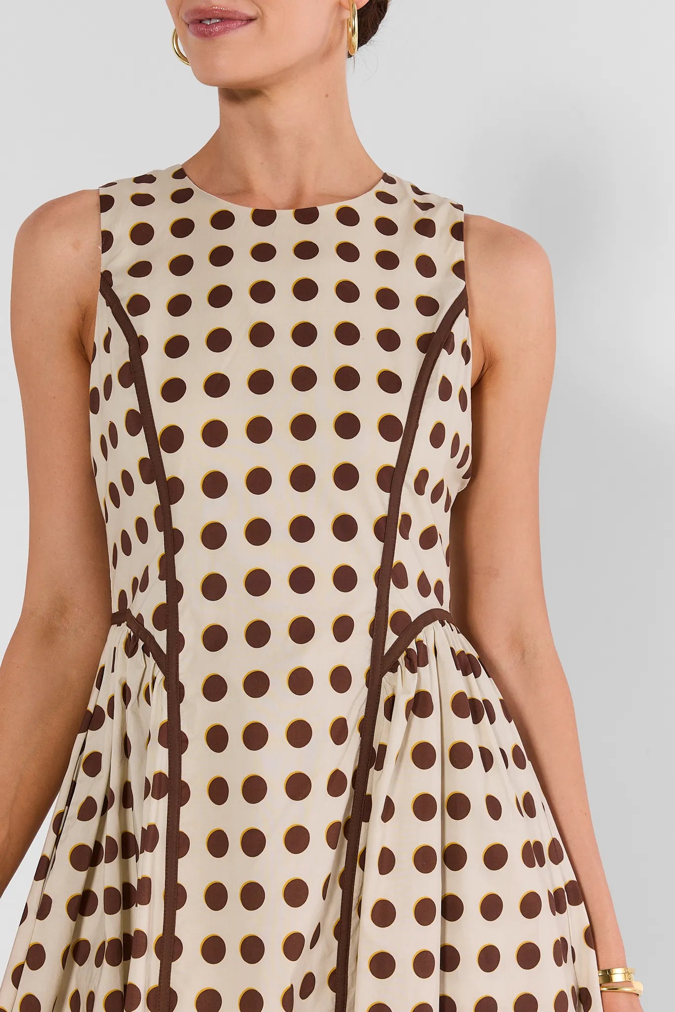 Ivory Polka Dot Midi Dress