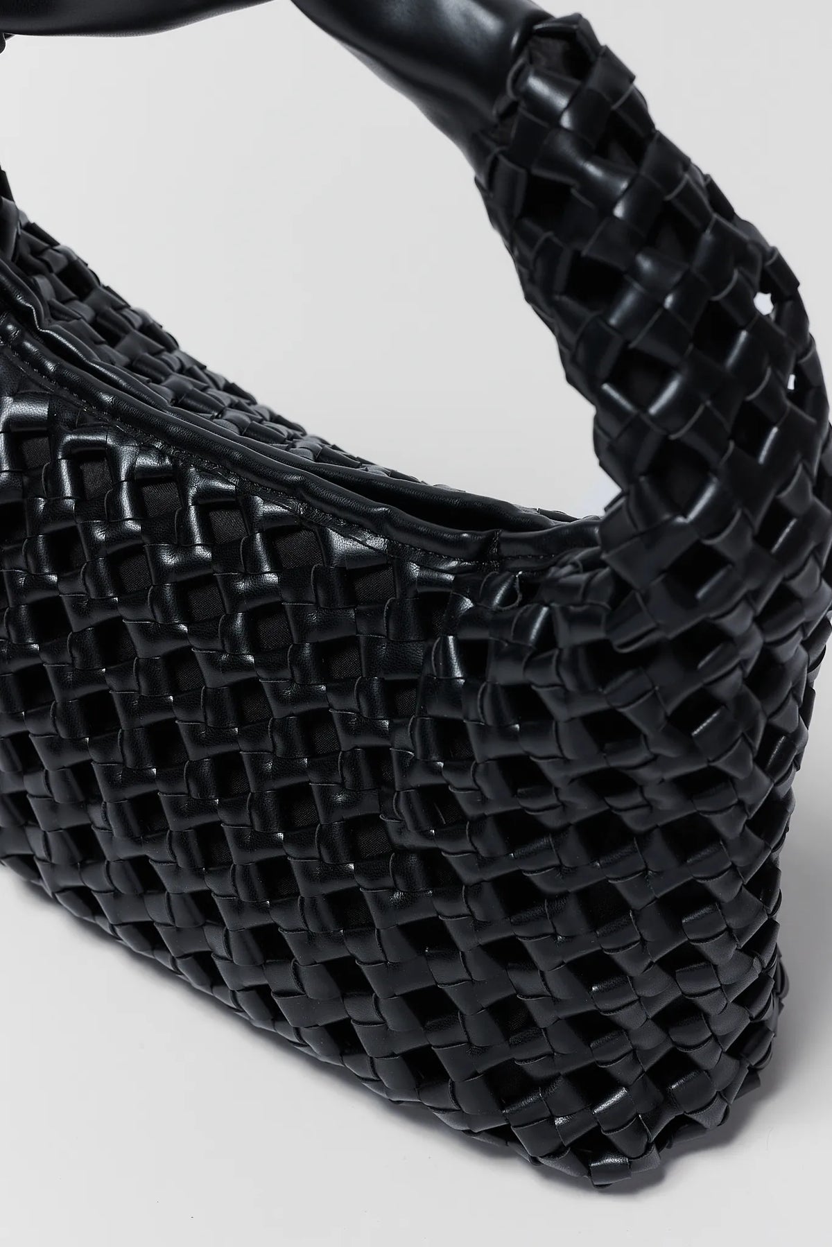 Black Woven Shoulder Bag