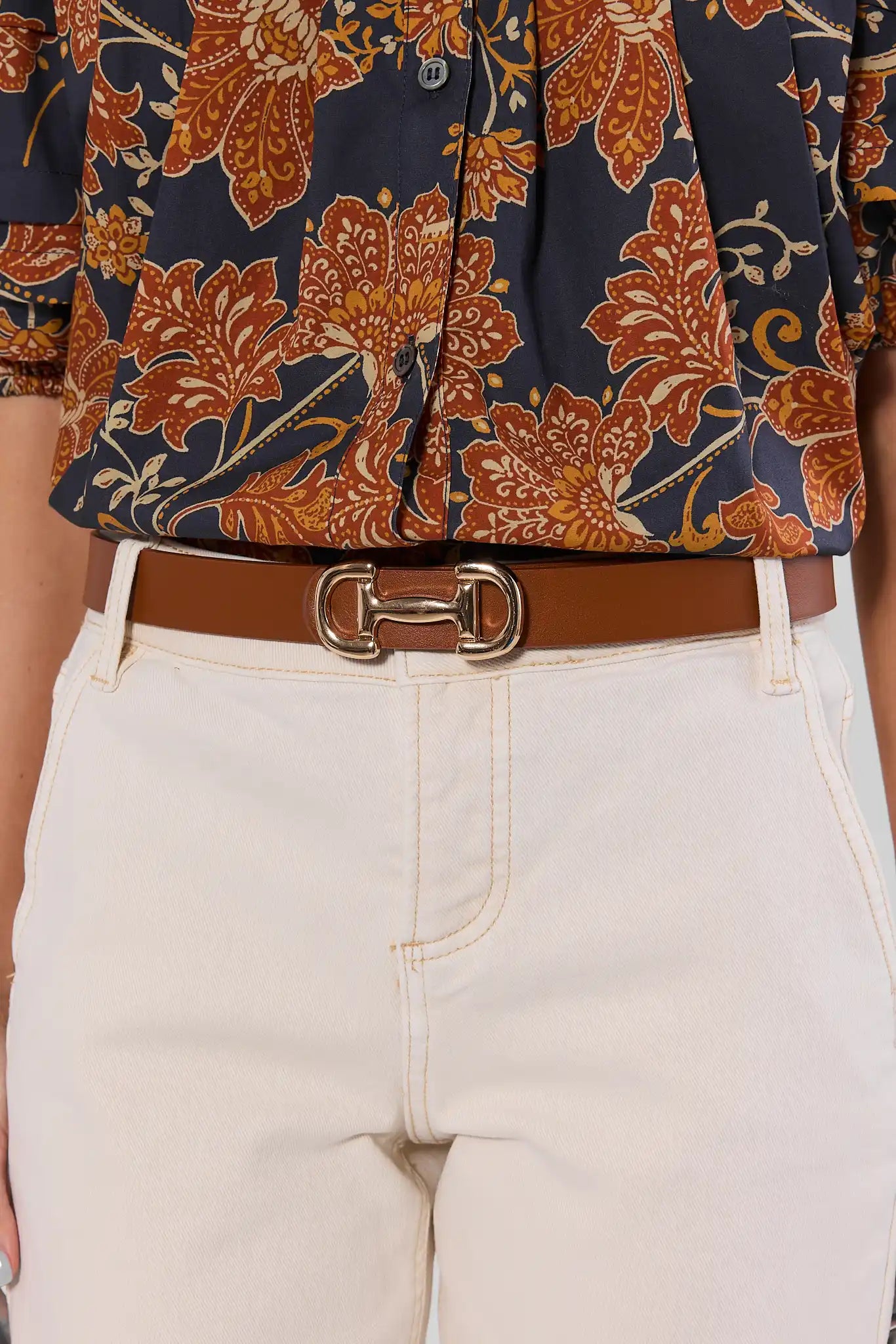 Rust Horse Bit Buckle Belt