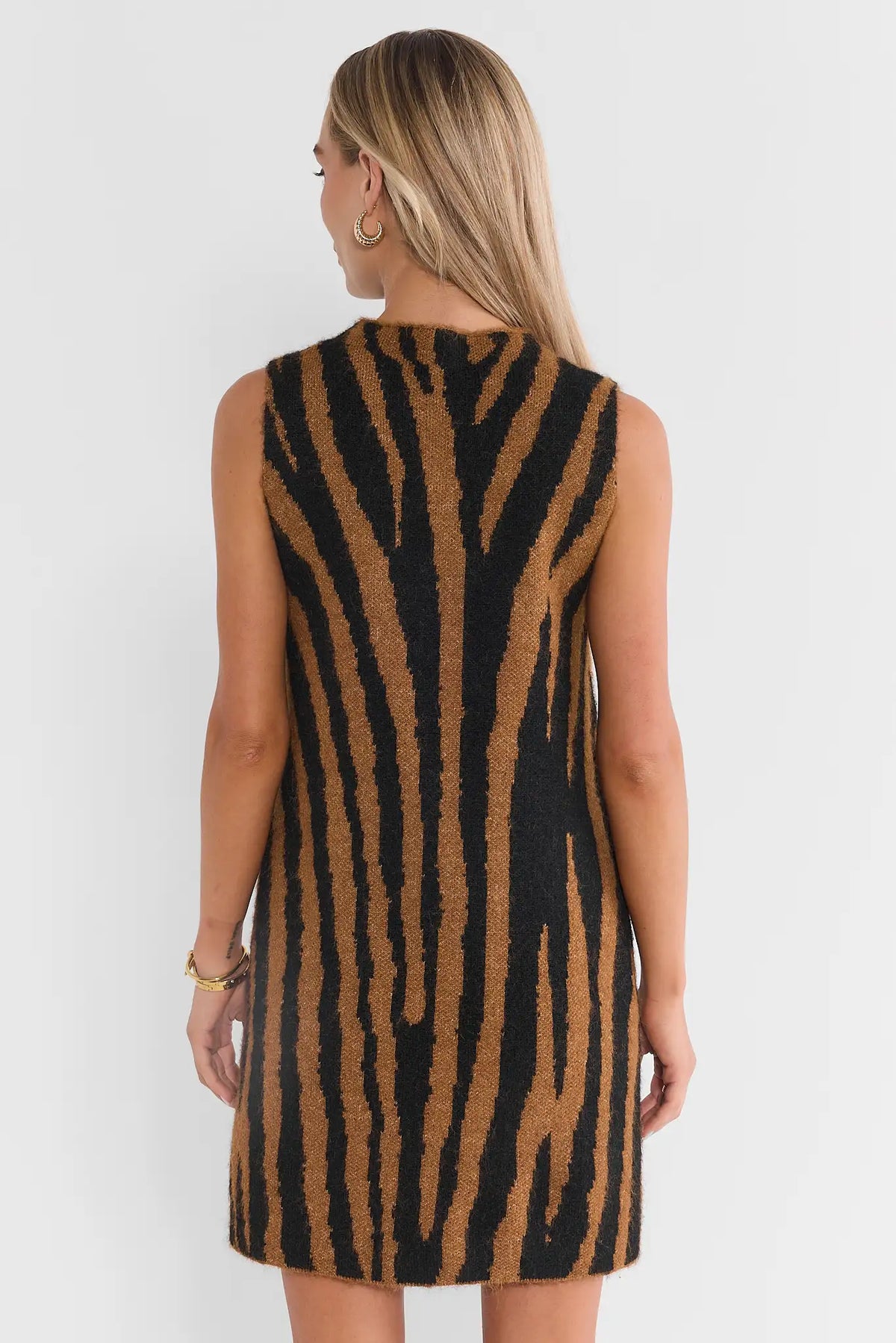 Brown Animal Print Short Dress