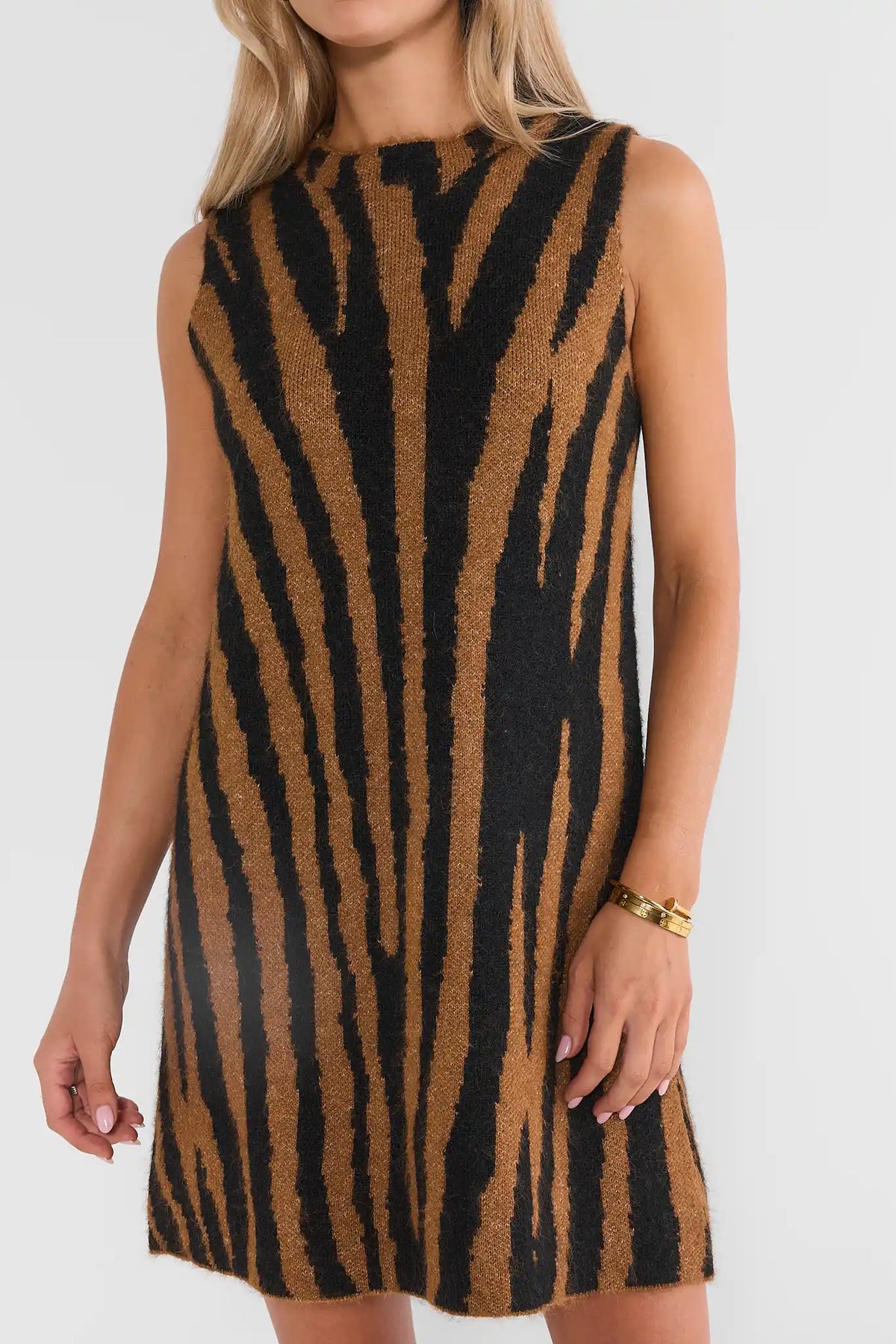 Brown Animal Print Short Dress